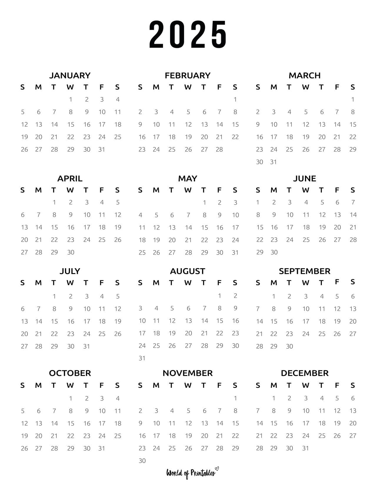 Bullet Journal Calendar Printable 2025 Bullet Journal Calendar Printable 2025