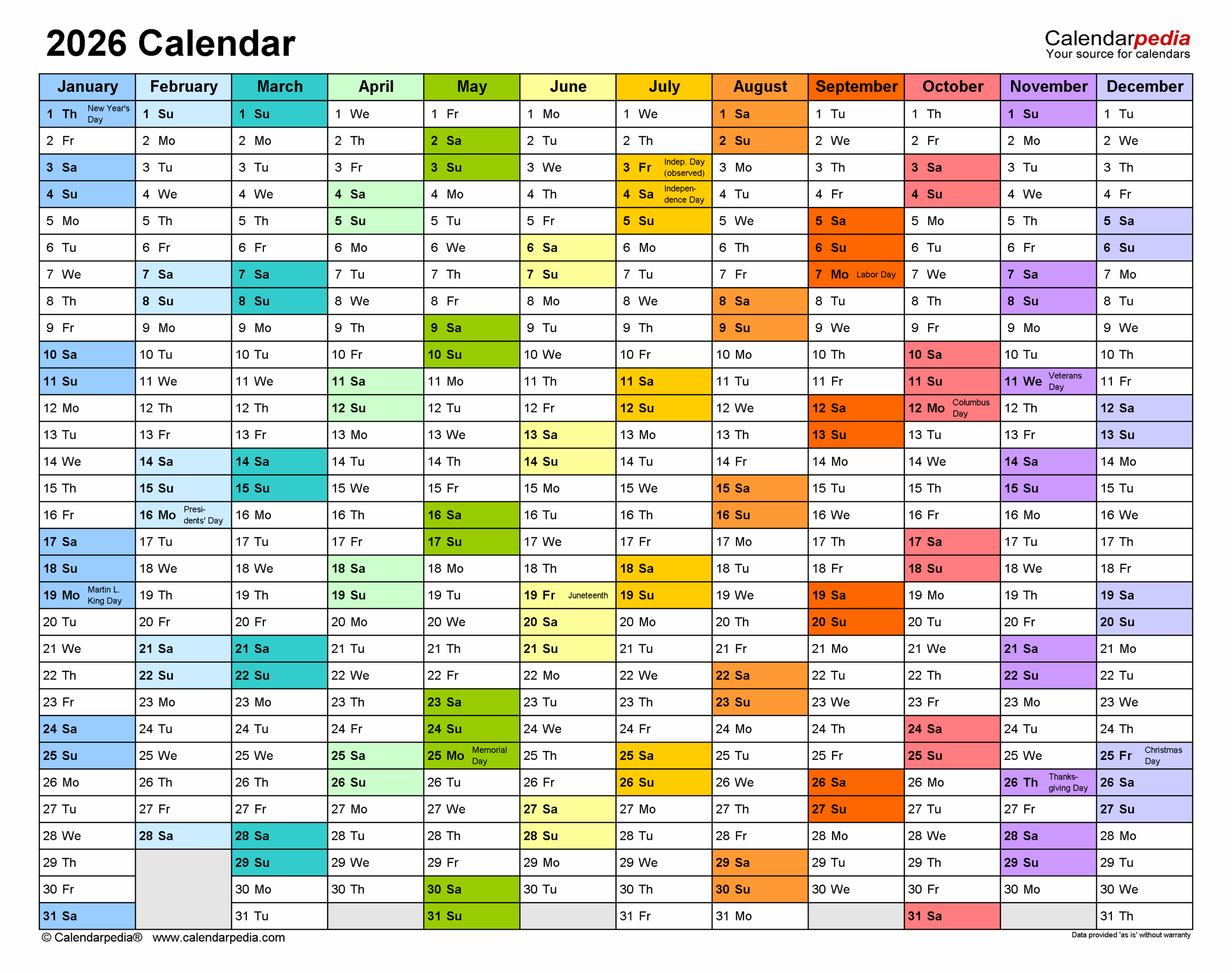 2026 Calendar Free Printable PDF Templates Calendarpedia 2026 Calendar Free Printable PDF Templates Calendarpedia