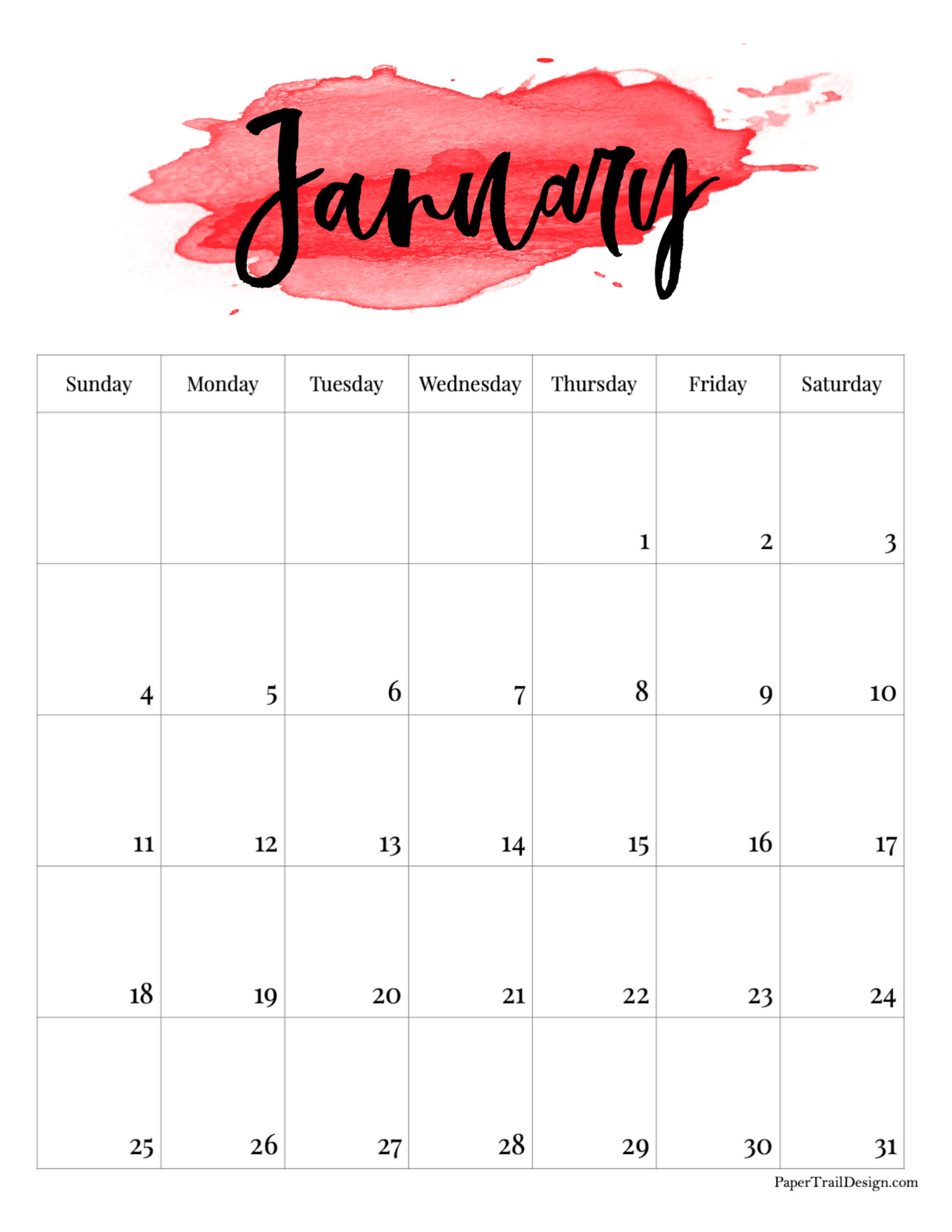 2026 Printable Calendar Blank On Top