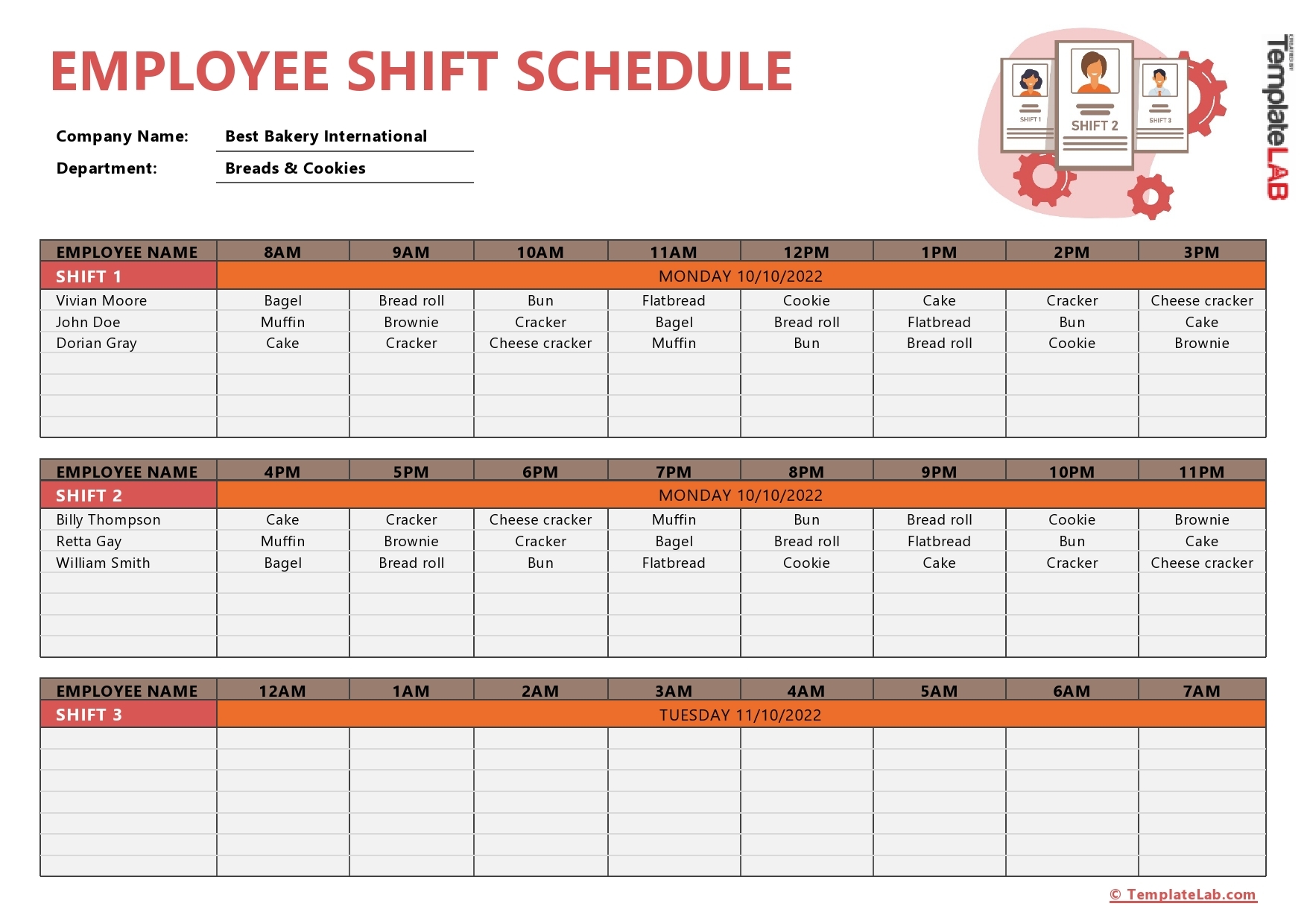 Work Schedule Calendar Printable