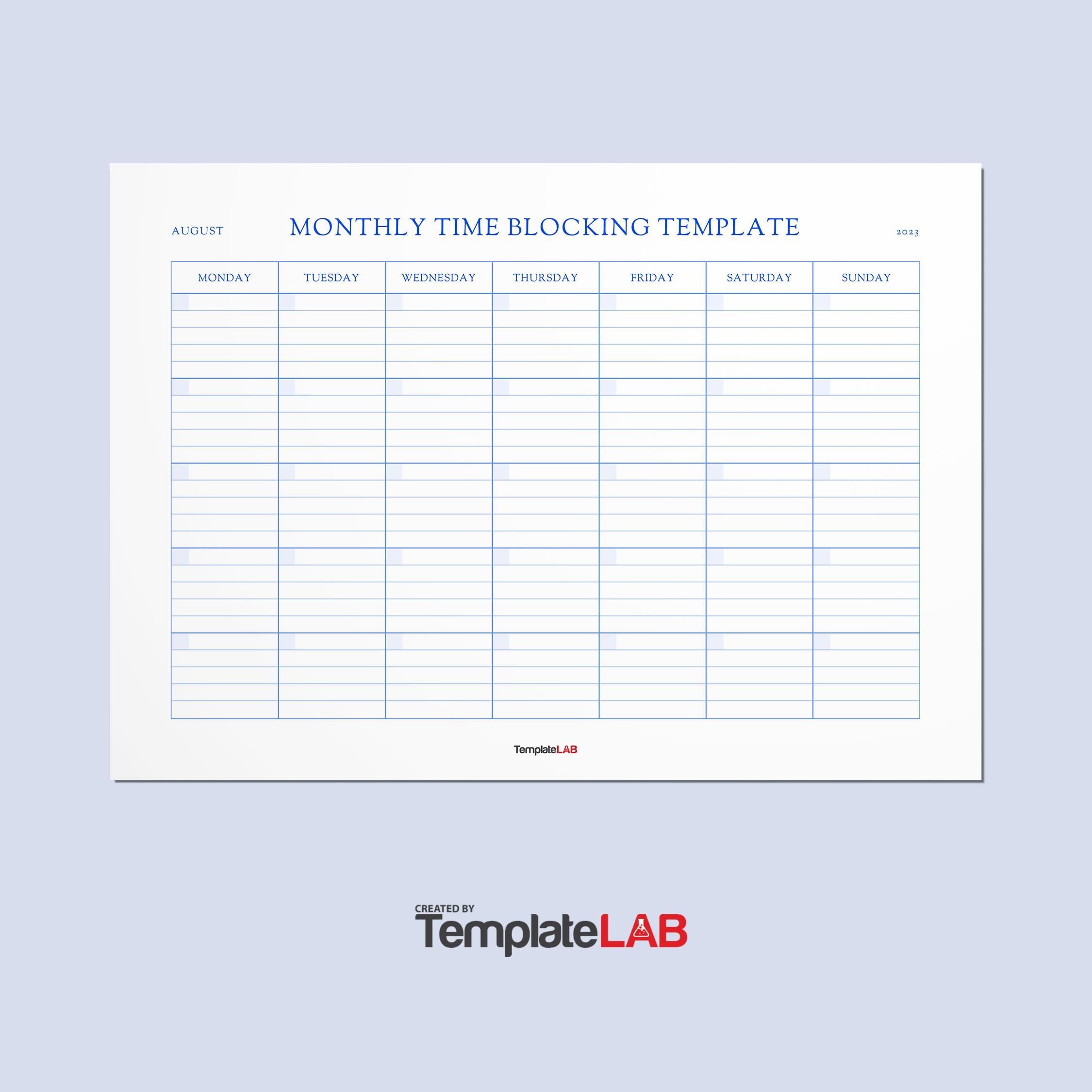 37 Printable Time Blocking Templates Weekly Daily Monthly 