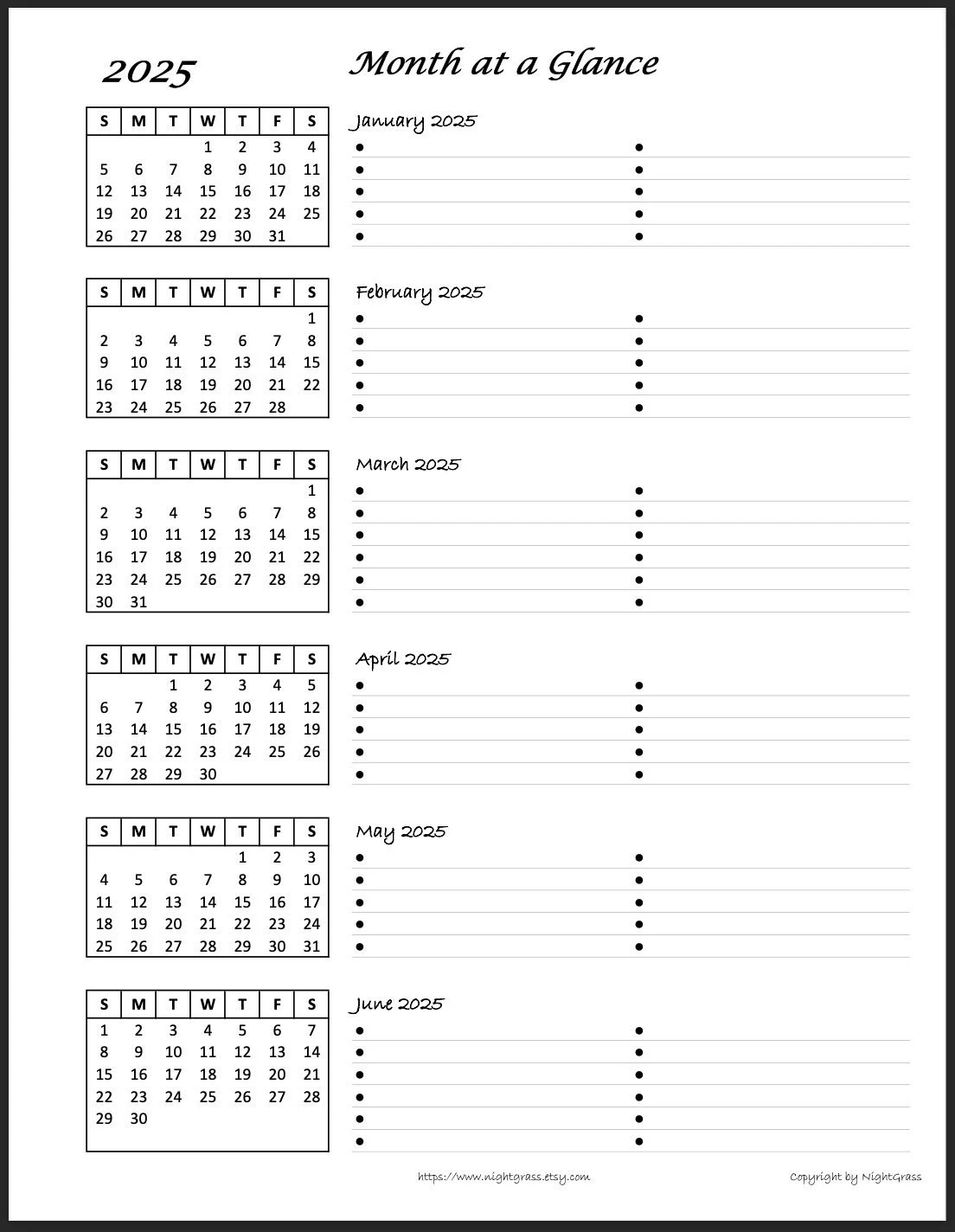 4 X 6 Calendar Etsy 4 X 6 Calendar Etsy