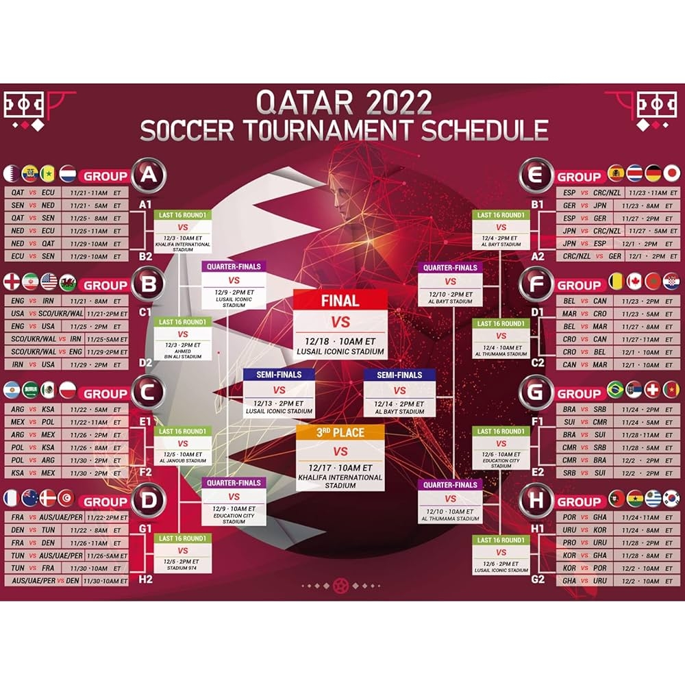 Affiche Soccer Worldwide Club World Cup 2025 Schedule Wall Chart UTC Complete Match Fixtures Results Tracker printable Soccer Calendar Club World Cup Ball