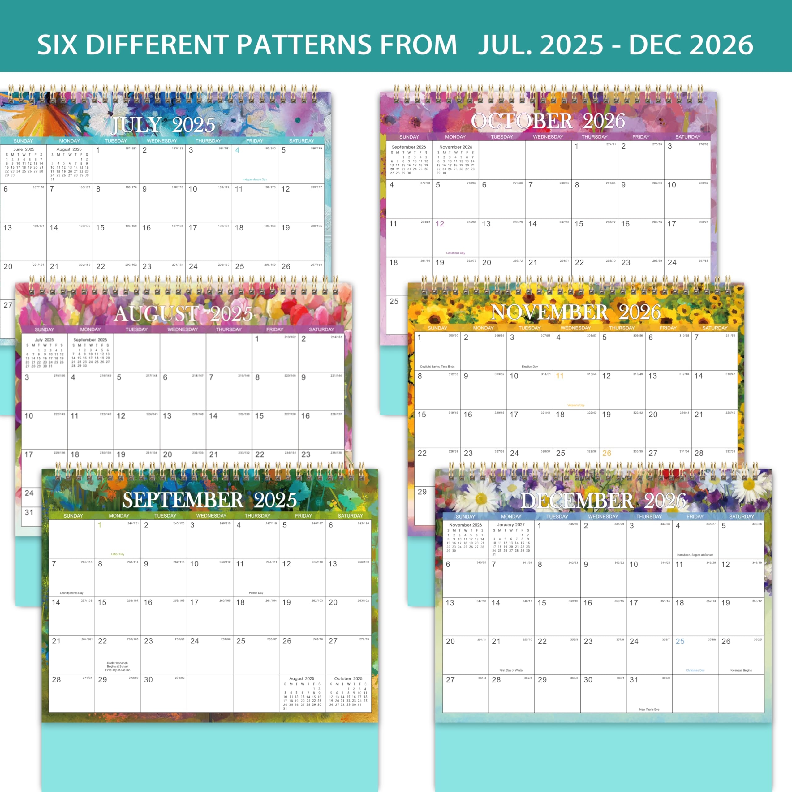 Amazon 2025 2026 Desk Calendar Standing Flip Desktop Calendar 2025 2026 JUL 2025 DEC 2026 9 8 X 8 3 Desktop Calendar Memoranda Lined Pages With Thick Paper Strong Twin Wire Binding Office Products