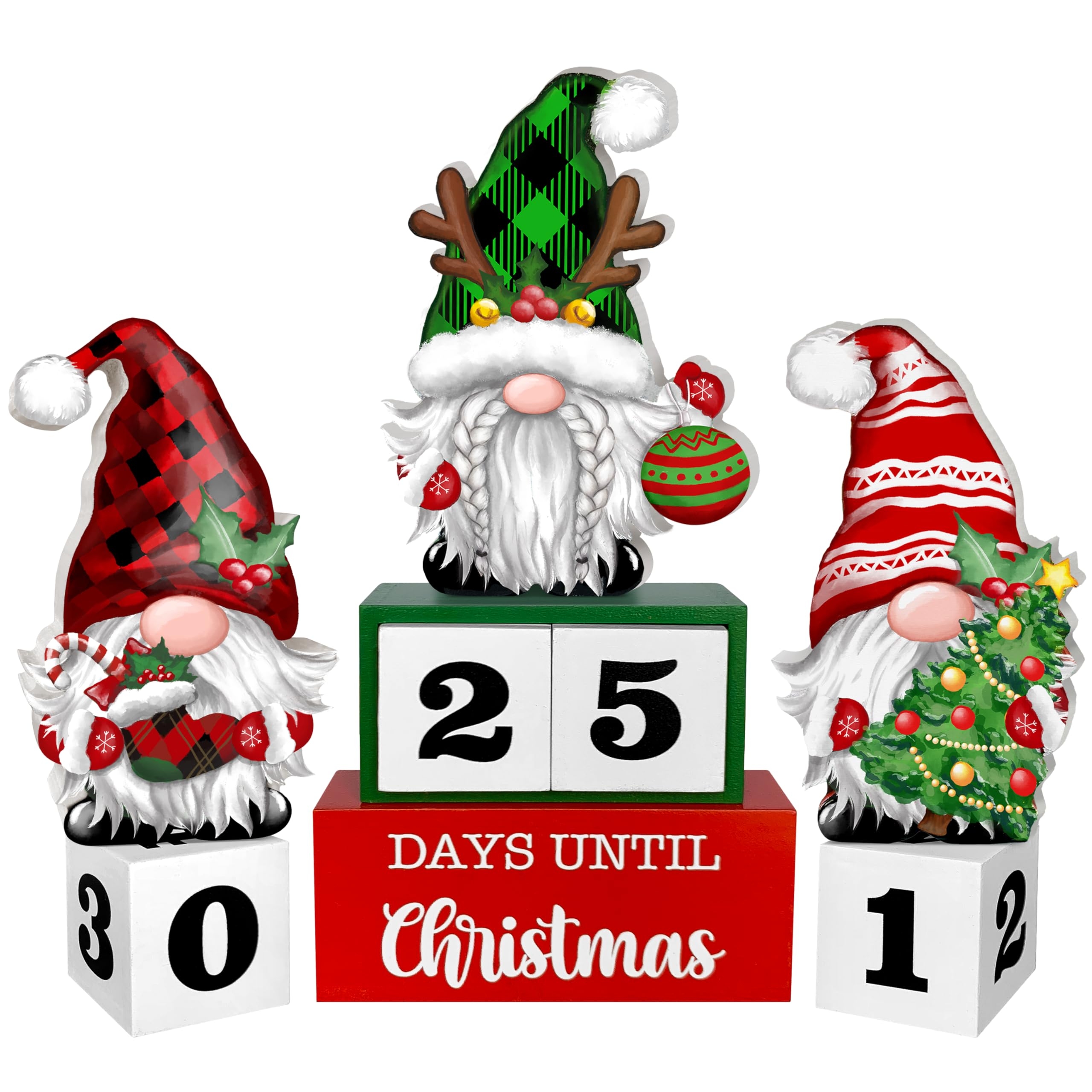 Amazon Christmas Advent Calendar 2025 Countdown To Christmas 30 Days Gnomes Classic Rustic Wood Sign Table Decor Holiday Home Decoration 01 Home Kitchen