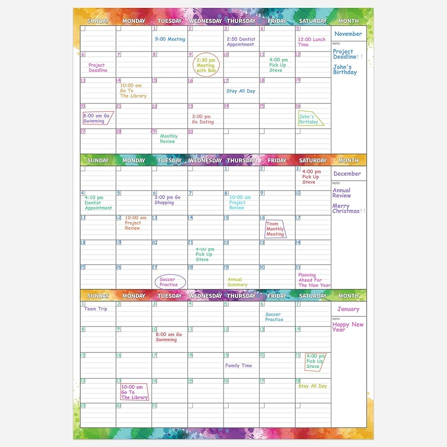 3 Month Printable Calendar