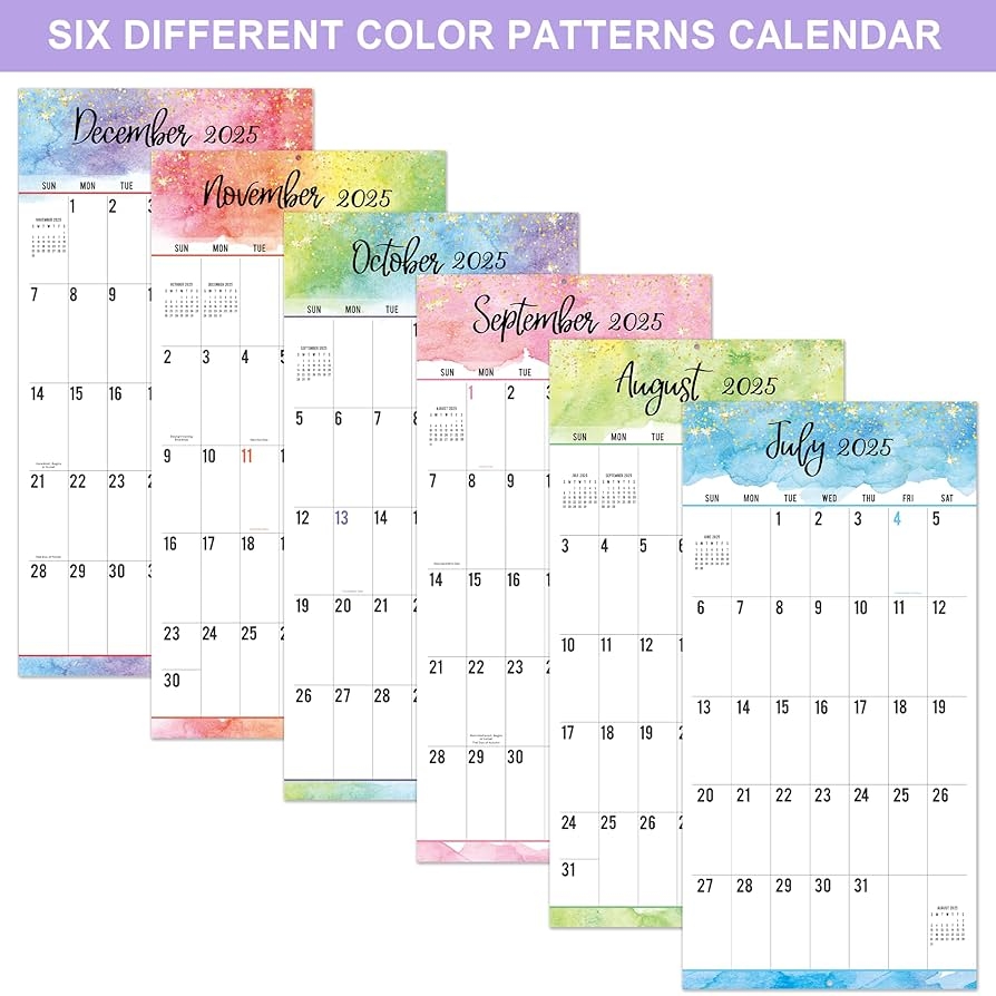 Amazon Wall Calendar 2025 2026 18 Month Monthly Wall Calendar Jul 2025 Dec 2026 Large Print Big Grid Wall Calendar 2025 2026 12 X 24 Open Thick Paper Office Products