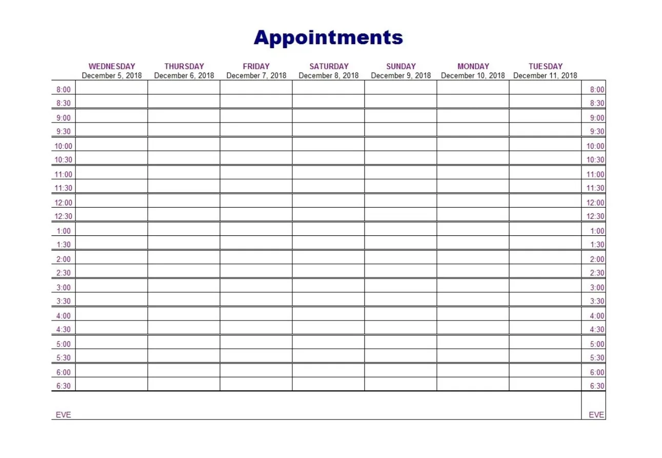 Calendar Appointment Paper Printable Calendar Appointment Paper Printable