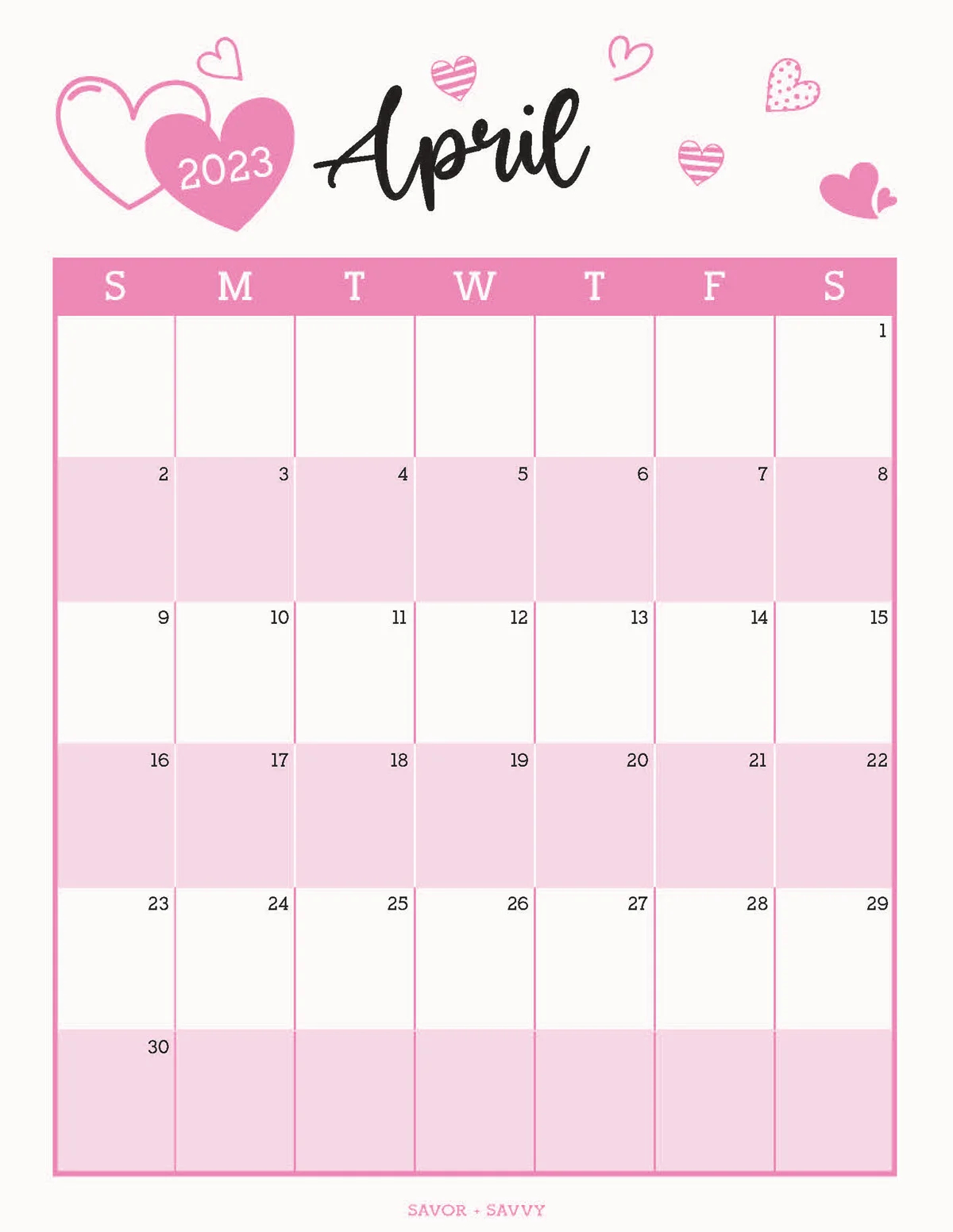 April 2023 Calendar Templates Free Printables Savor Savvy April 2023 Calendar Templates Free Printables Savor Savvy