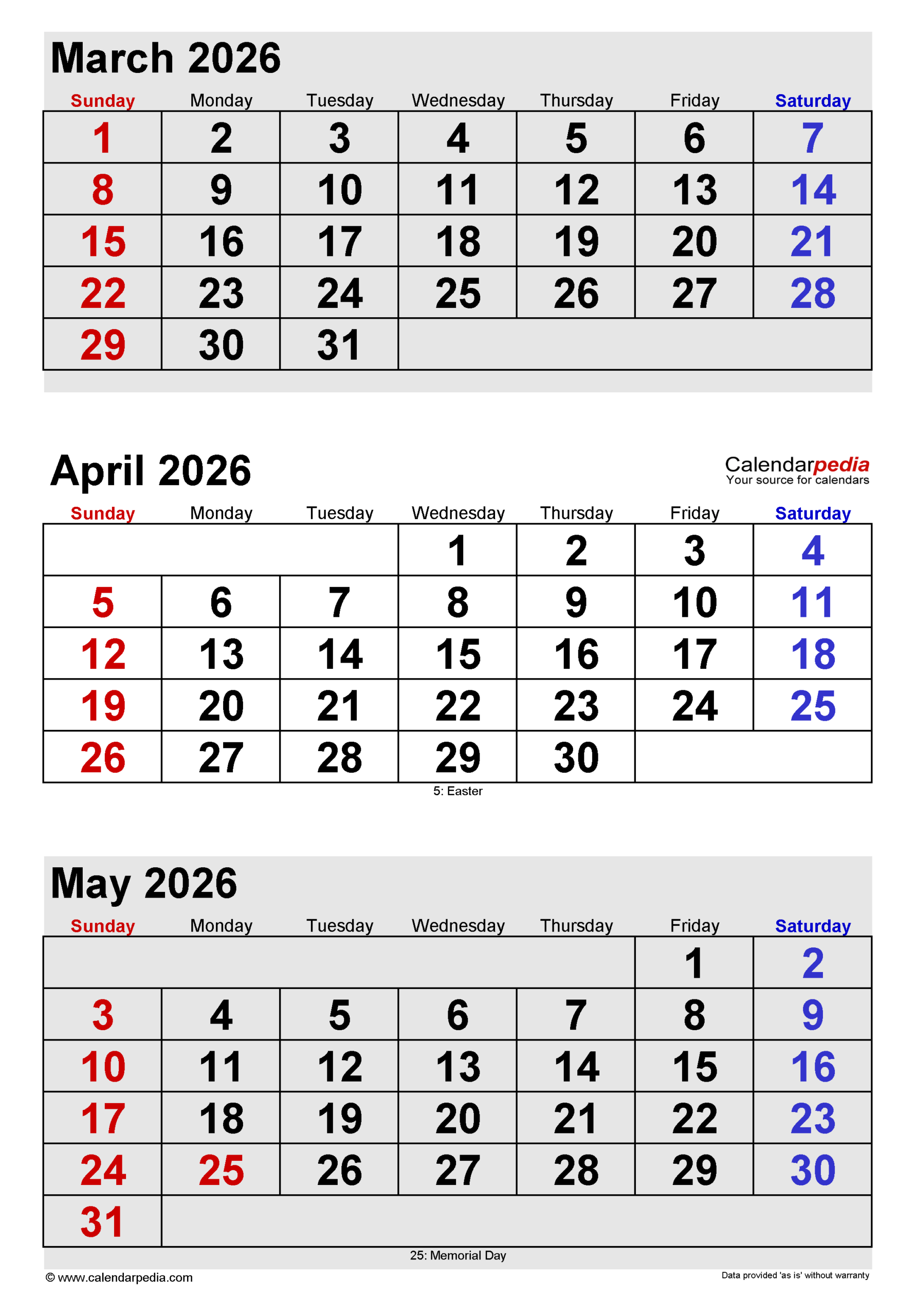 April 2026 Calendar Templates For PDF Excel And Word April 2026 Calendar Templates For PDF Excel And Word