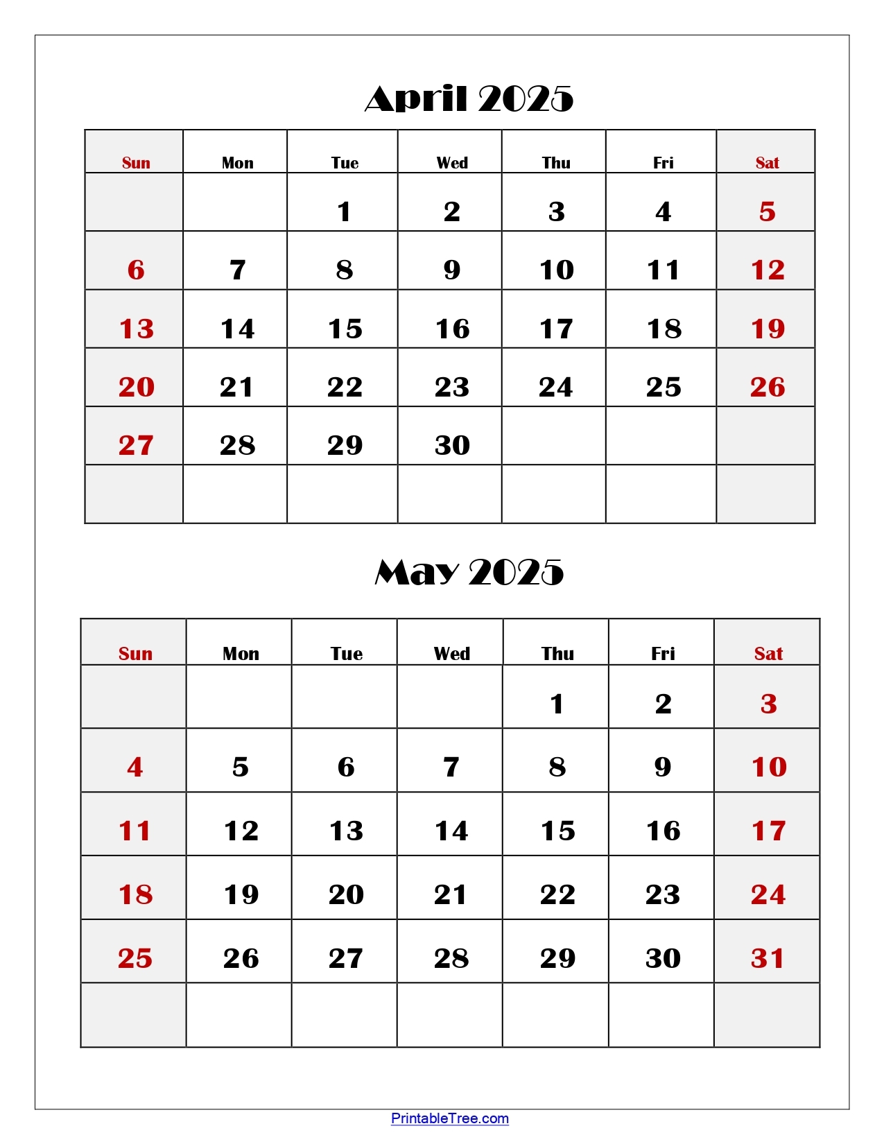 Calendar 2025 Printable Monthly Free Online