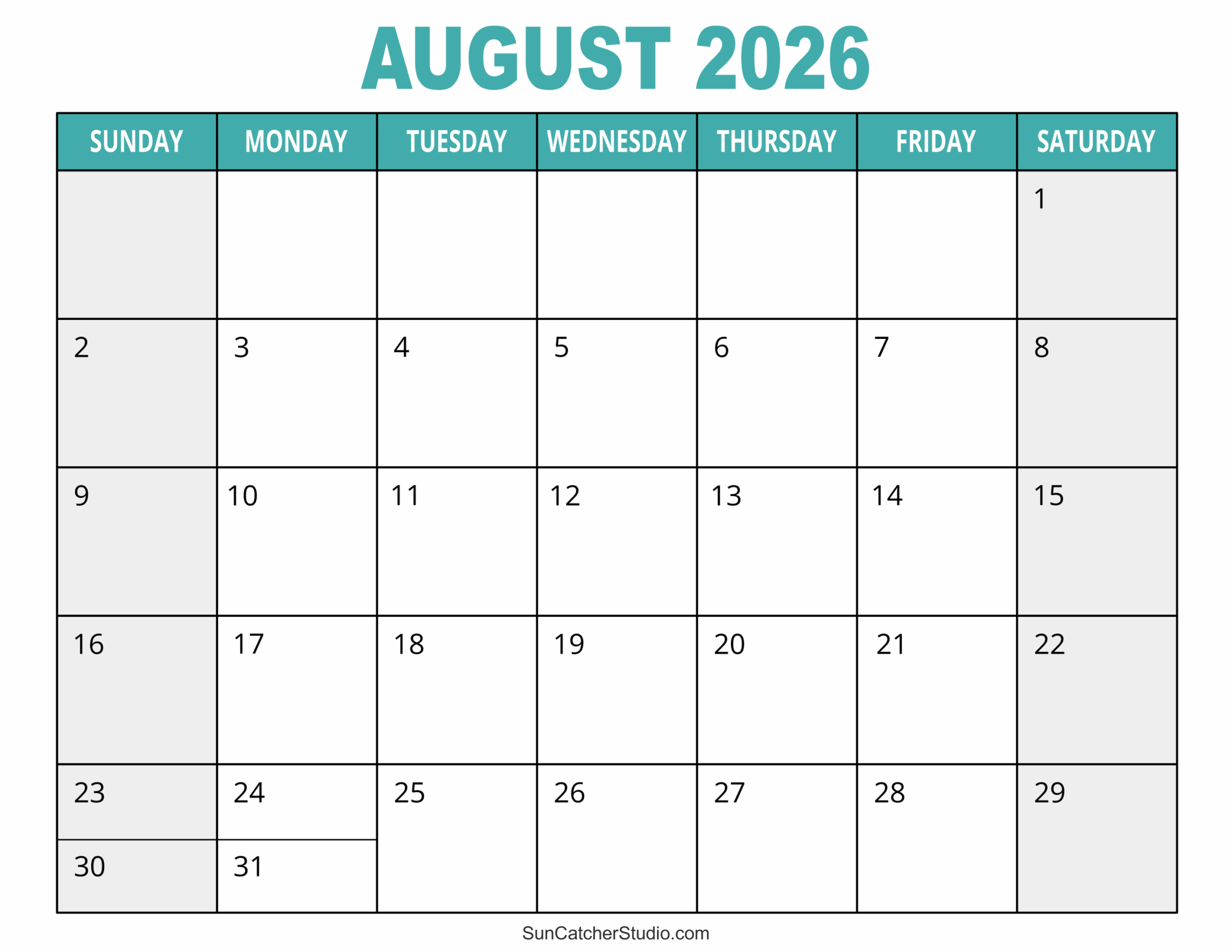 August 2026 Calendar Free Printable Free Printables Monograms Design Tools Patterns DIY Projects