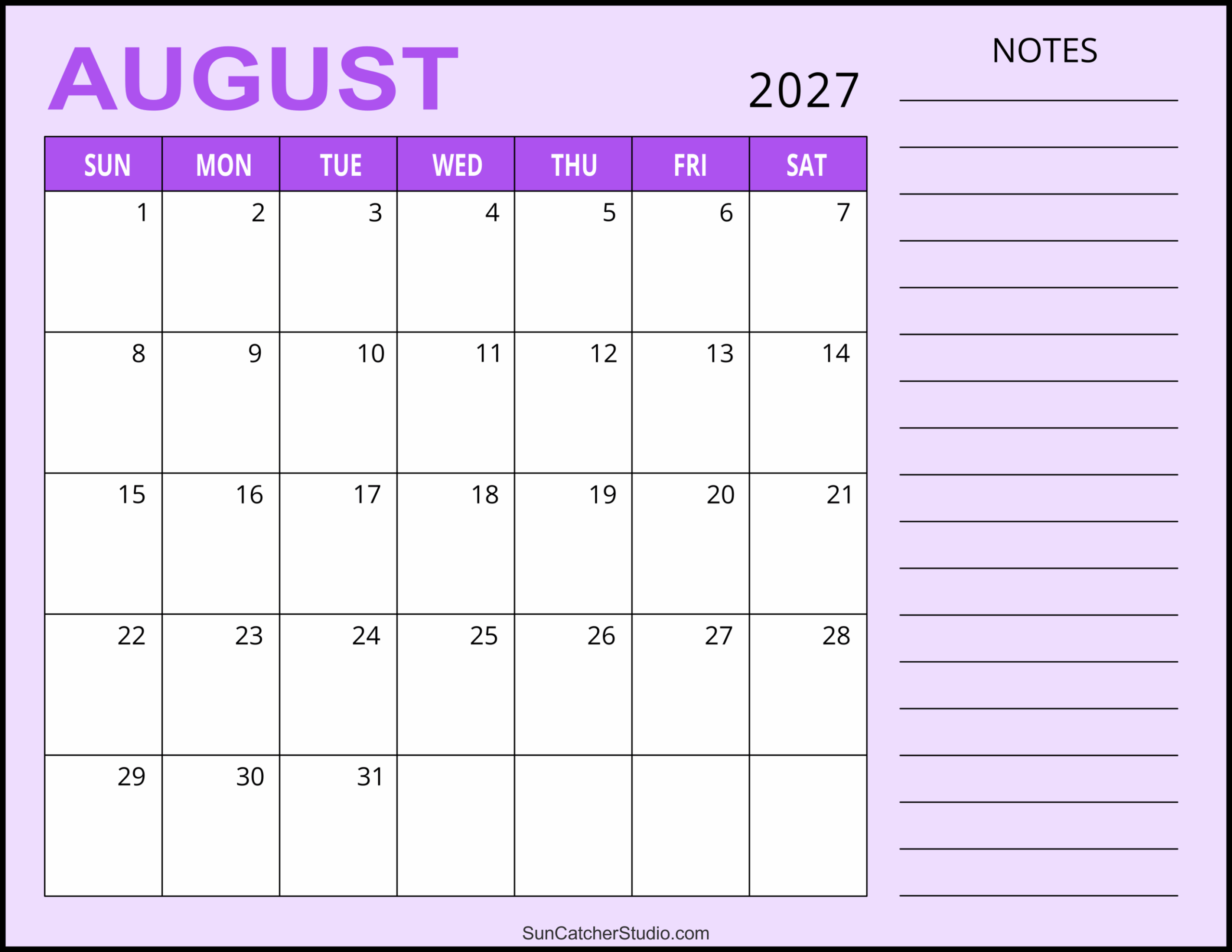 August 2027 Calendar Free Printable Free Printables Monograms Design Tools Patterns DIY Projects August 2027 Calendar Free Printable Free Printables Monograms Design Tools Patterns DIY Projects
