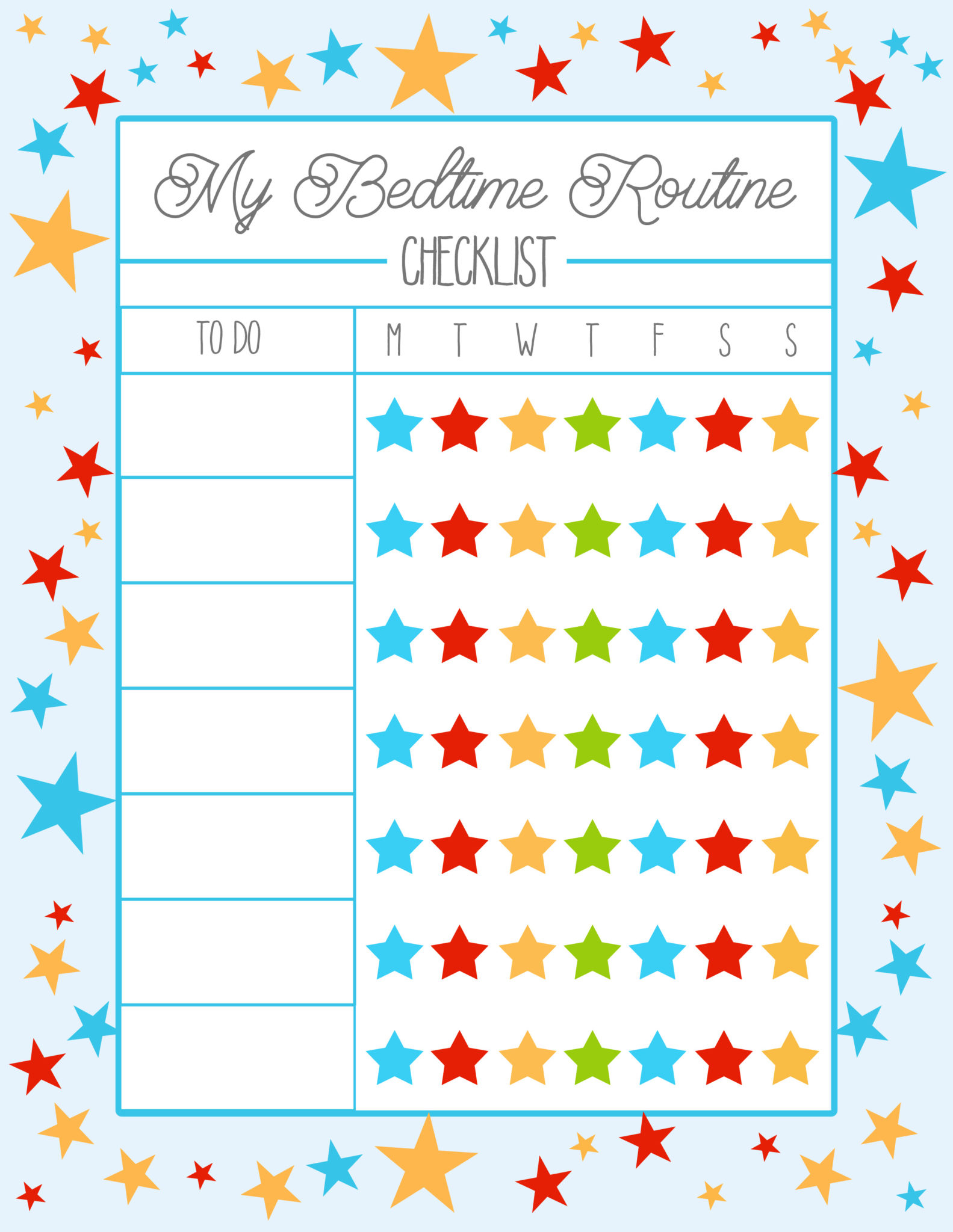Kids Bedtime Calendar For 5 Years Printable Kids Bedtime Calendar For 5 Years Printable