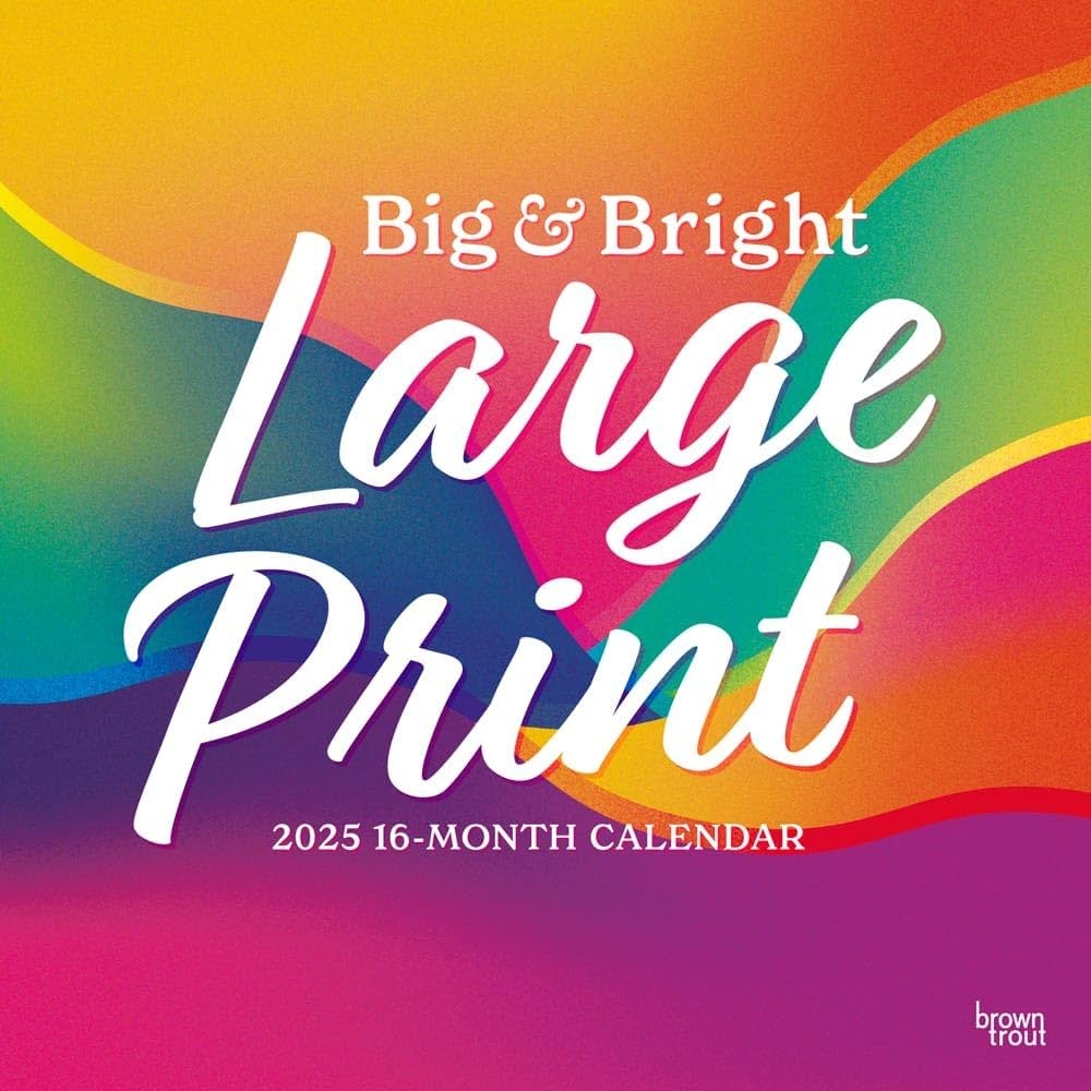 Big Bright Large Print 2025 12 X 24 Inch Monthly Square Wall Calendar Matte Paper Plastic Free BrownTrout Easy To See Large Font BrownTrout BrownTrout Publishers Inc 9781975478384 Amazon Books
