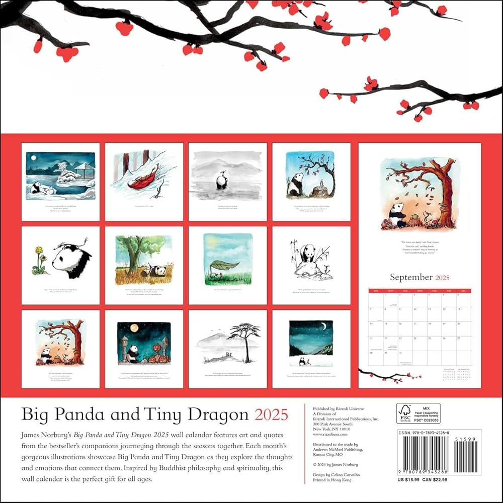 Big Panda And Tiny Dragon 2025 Wall Calendar Norbury James 9780789345288 Amazon Books