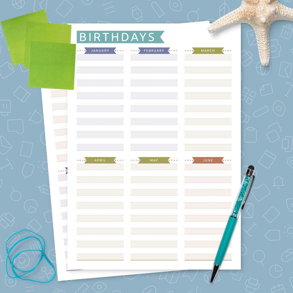 Printable Birthday And Anniversary Calendar Printable Birthday And Anniversary Calendar