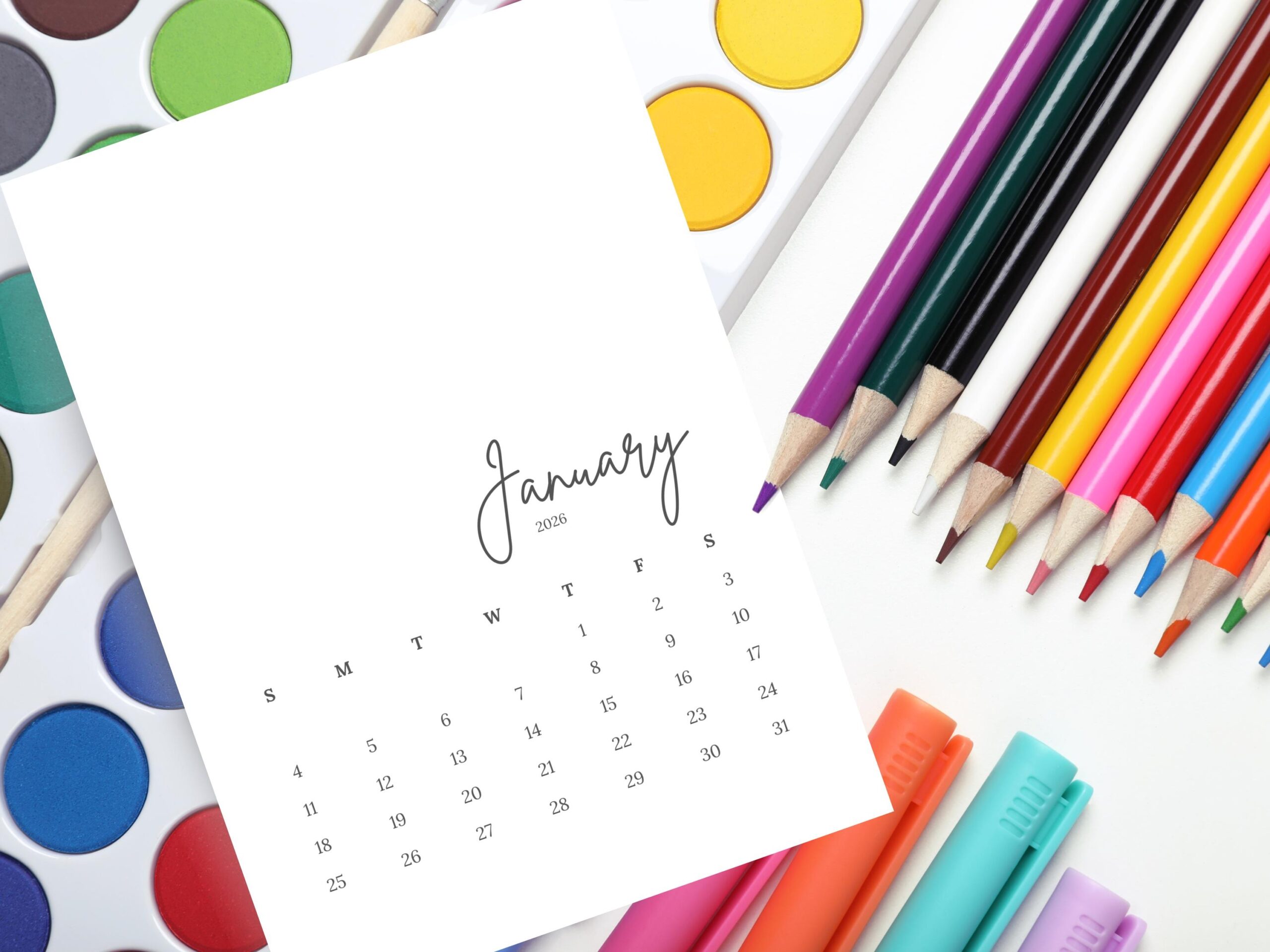 Blank 2026 Calendar Printable 5x7 Template For DIY Projects Etsy