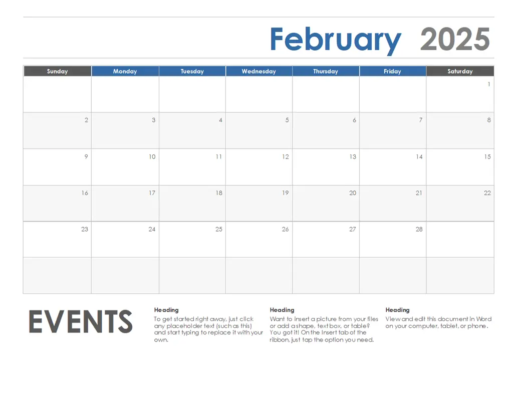 Free Printable Calendar Word
