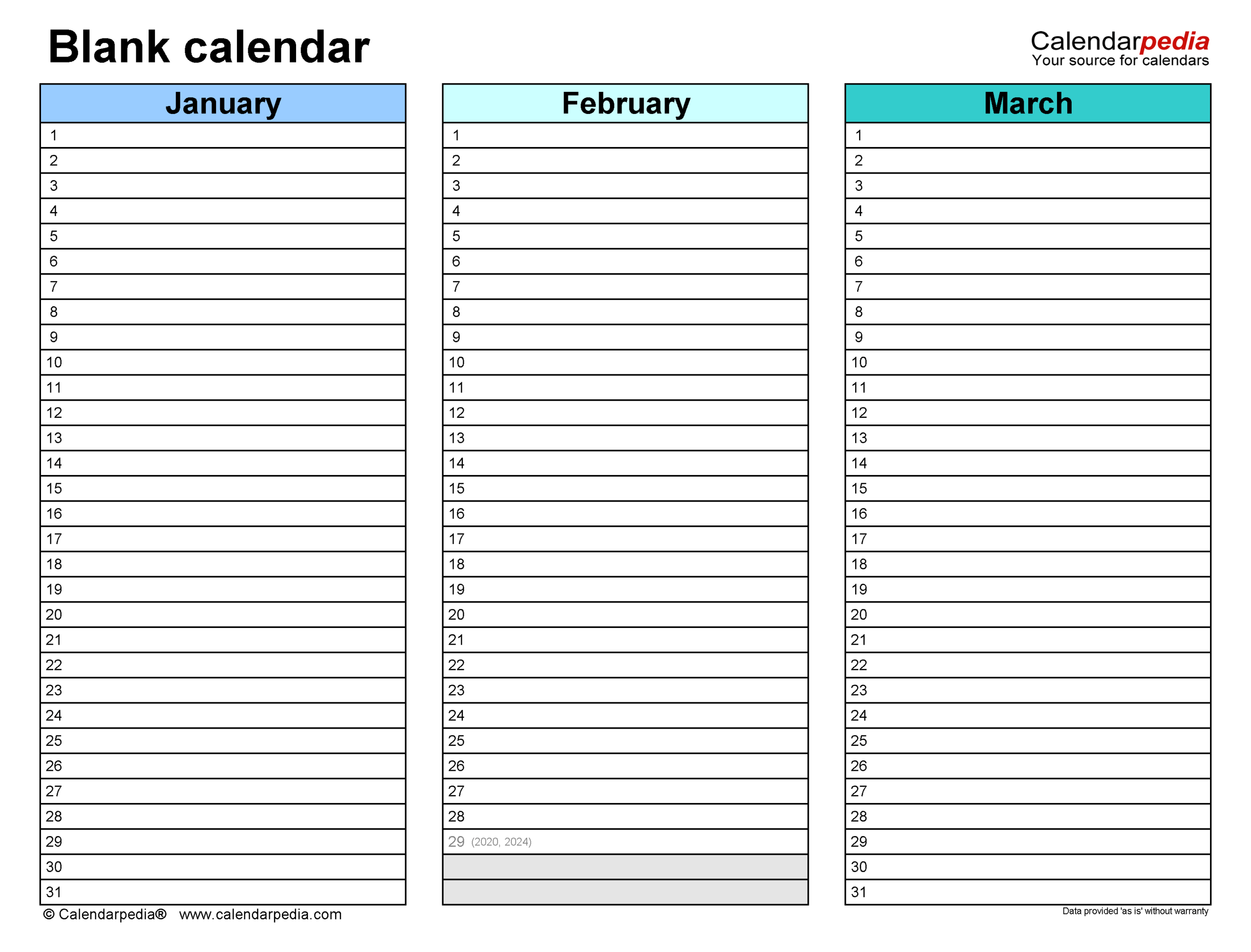 Monthly Printable Calendar 2 Pages No Dates