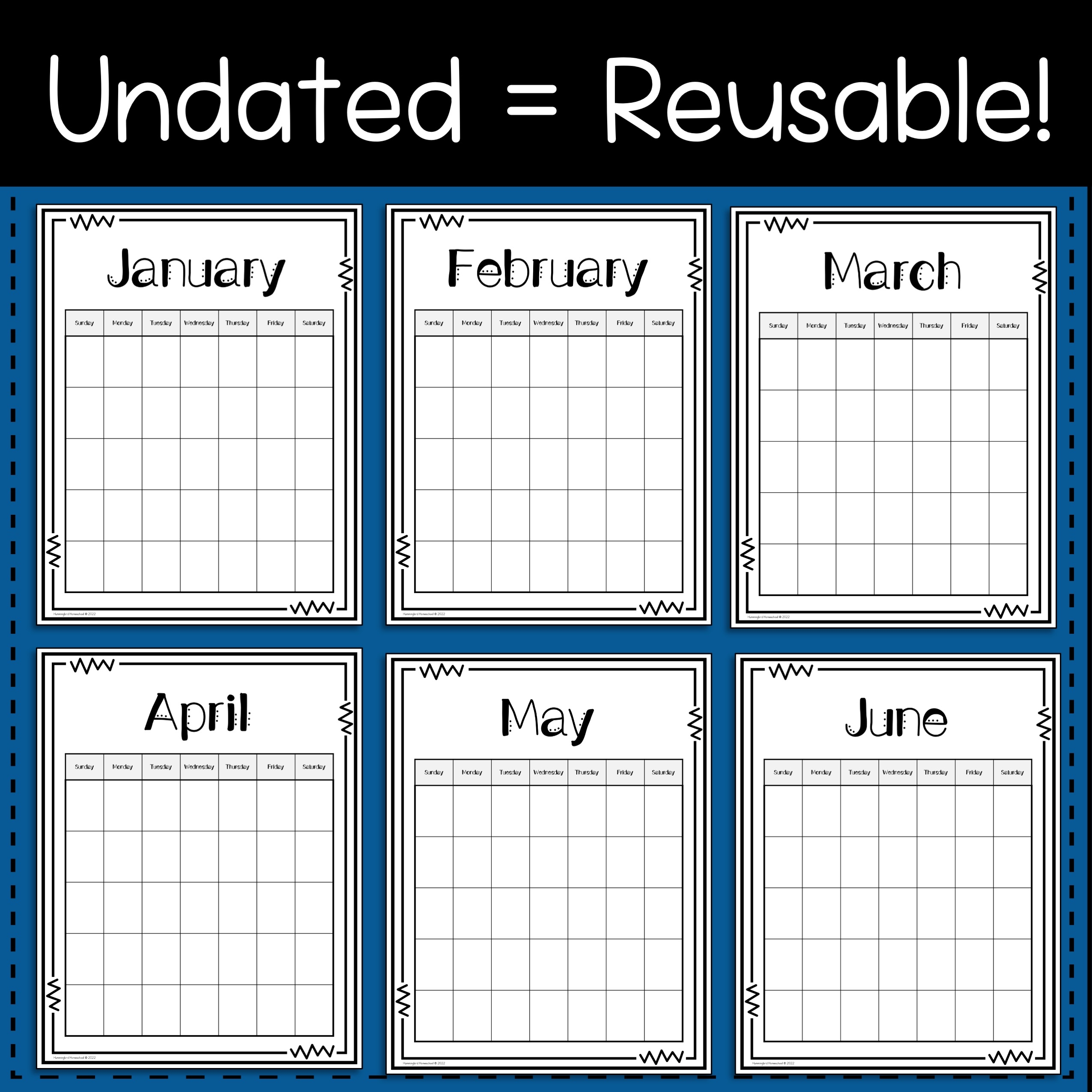 Printable Free Monthly Calendar