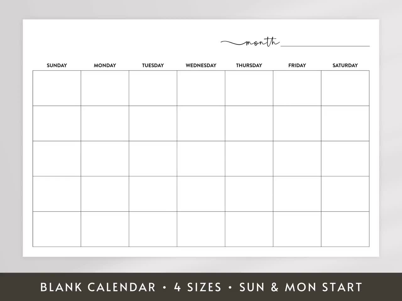 Large Print Calendar Printable