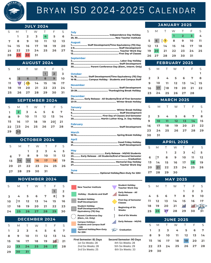 Printable Academic Year Calendar 2025-20