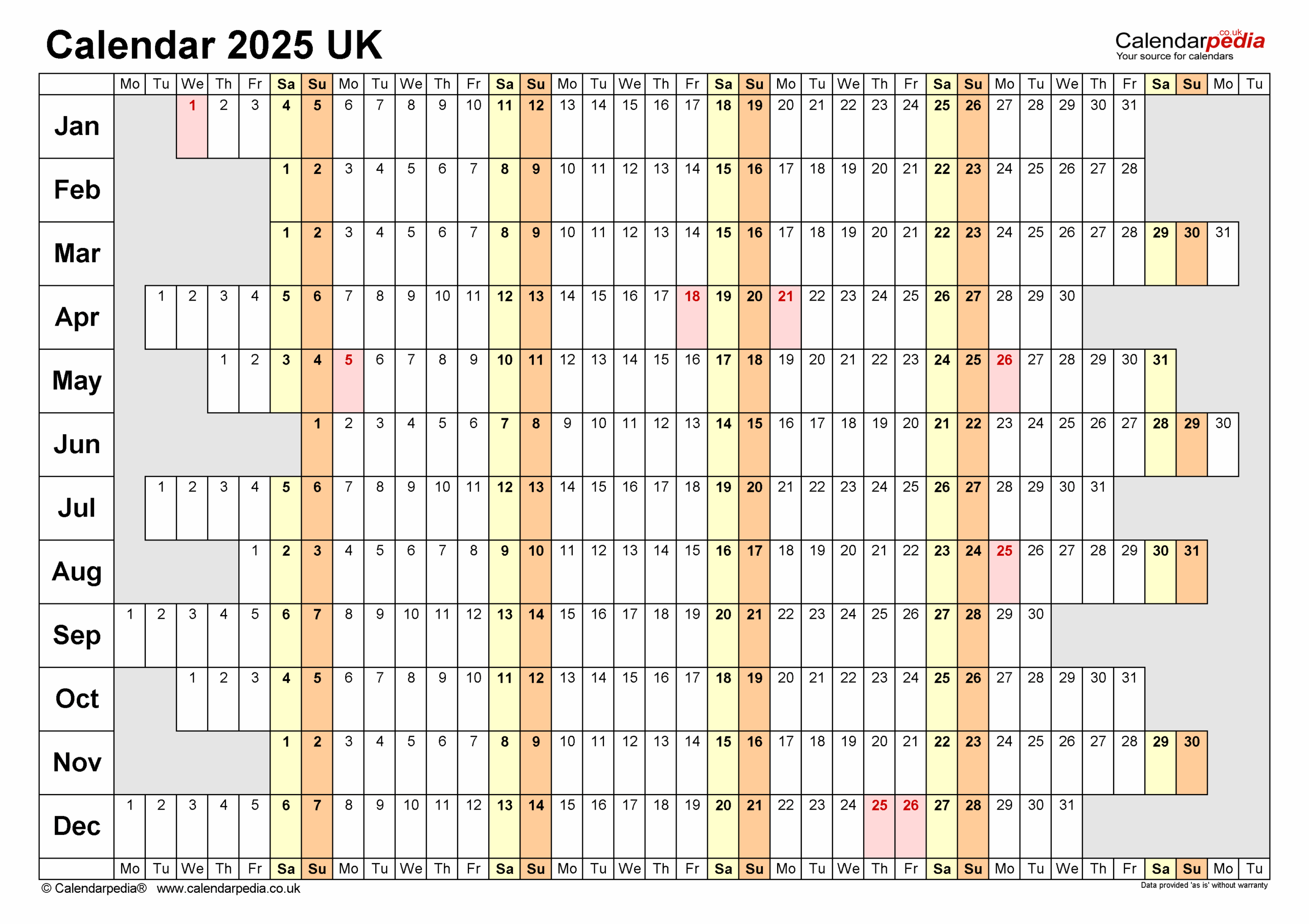 Calendar 2025 UK Free Printable PDF Templates Calendar 2025 UK Free Printable PDF Templates
