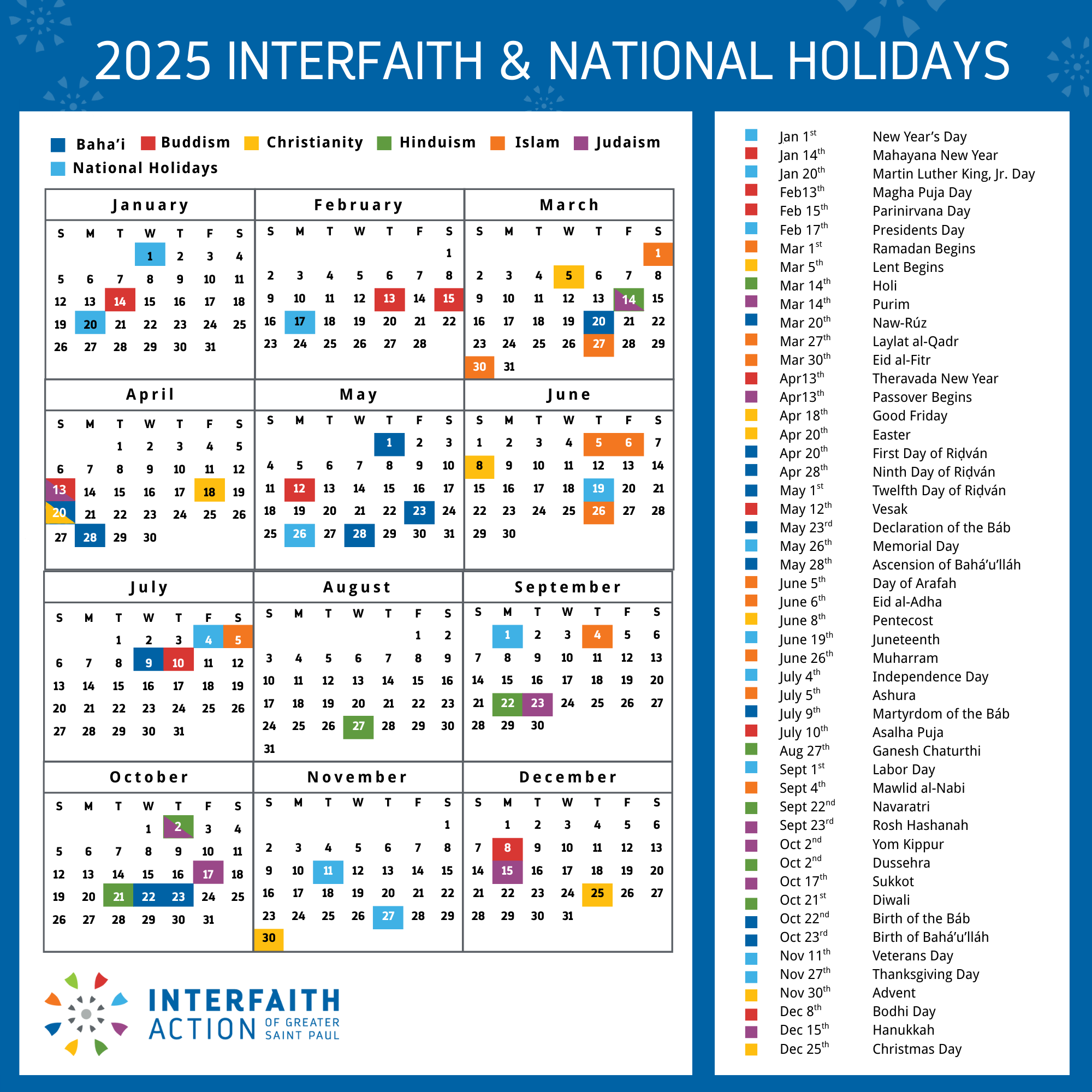 Calendar Interfaith Action Calendar Interfaith Action