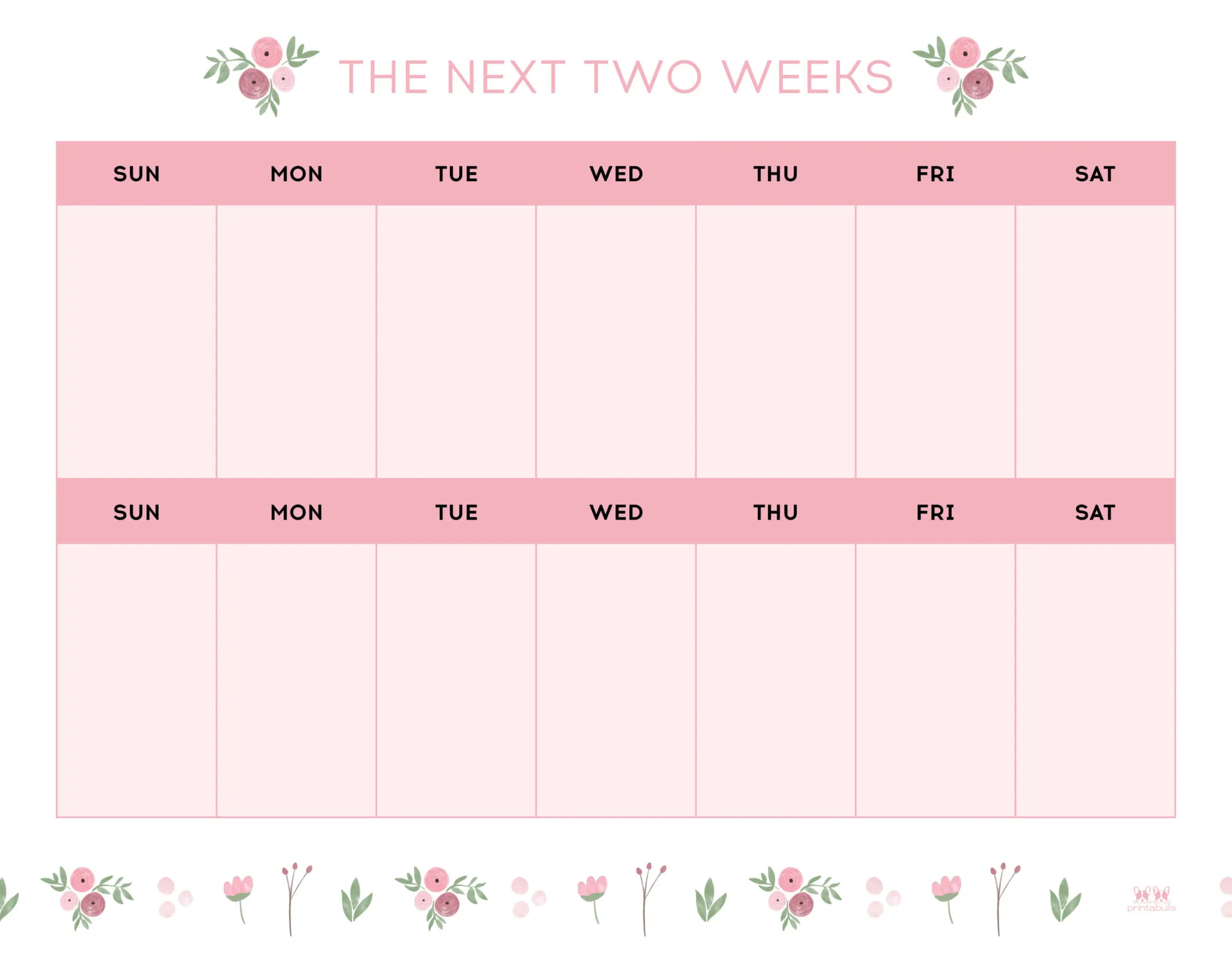 Calendar Two Weeks