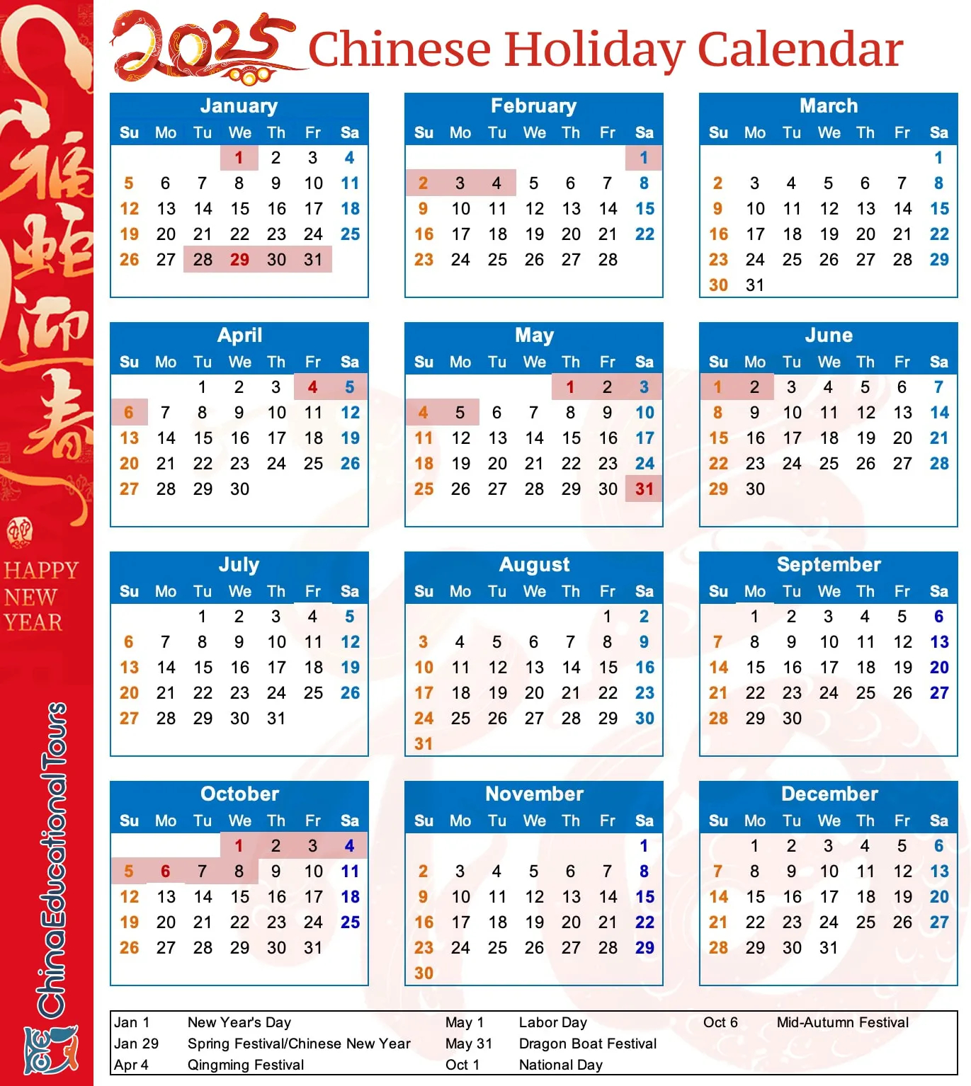 China Public Holiday Calendar In 2025 Holidays In China China Public Holiday Calendar In 2025 Holidays In China