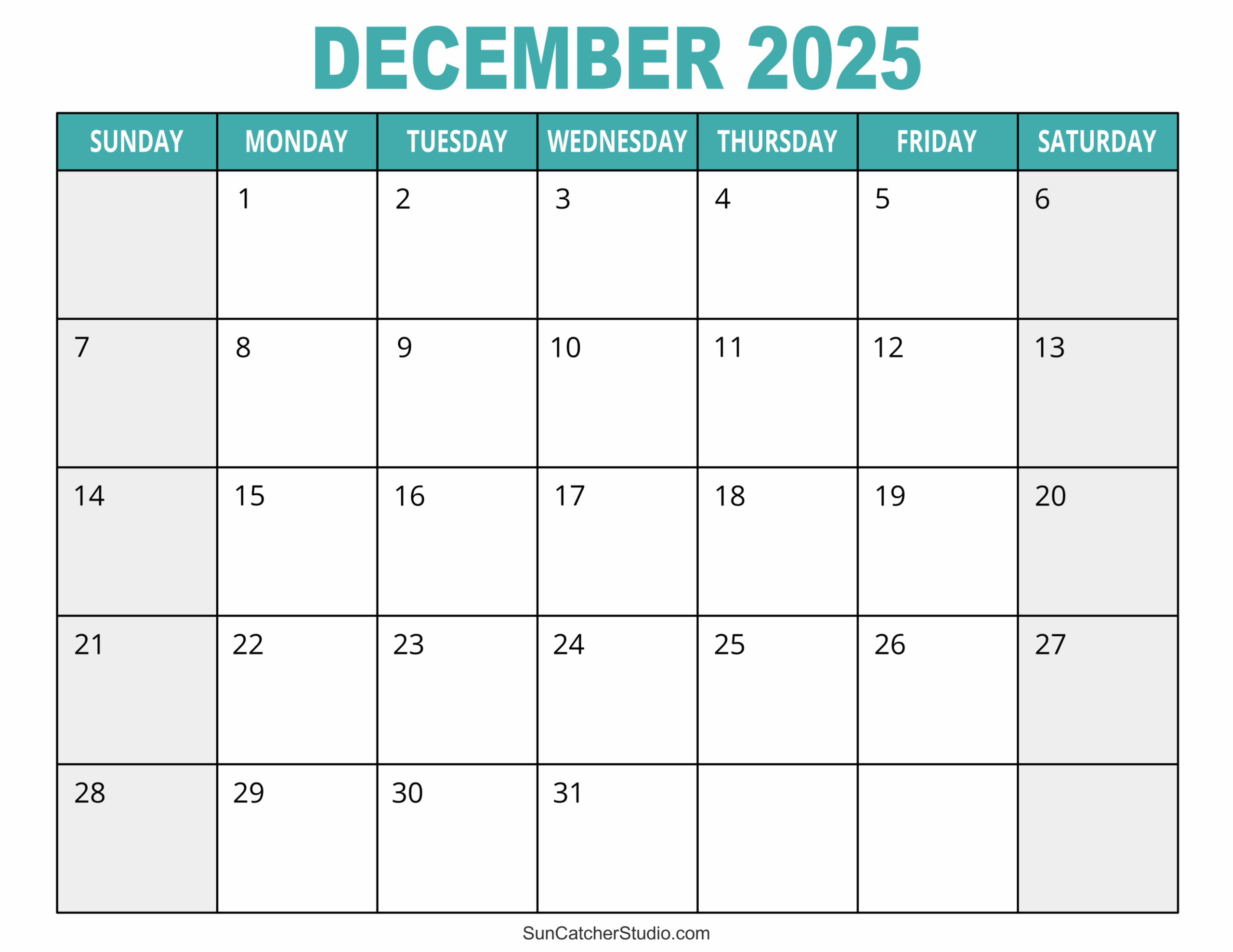 December 2025 Calendar Free Printable Free Printables Monograms Design Tools Patterns DIY Projects