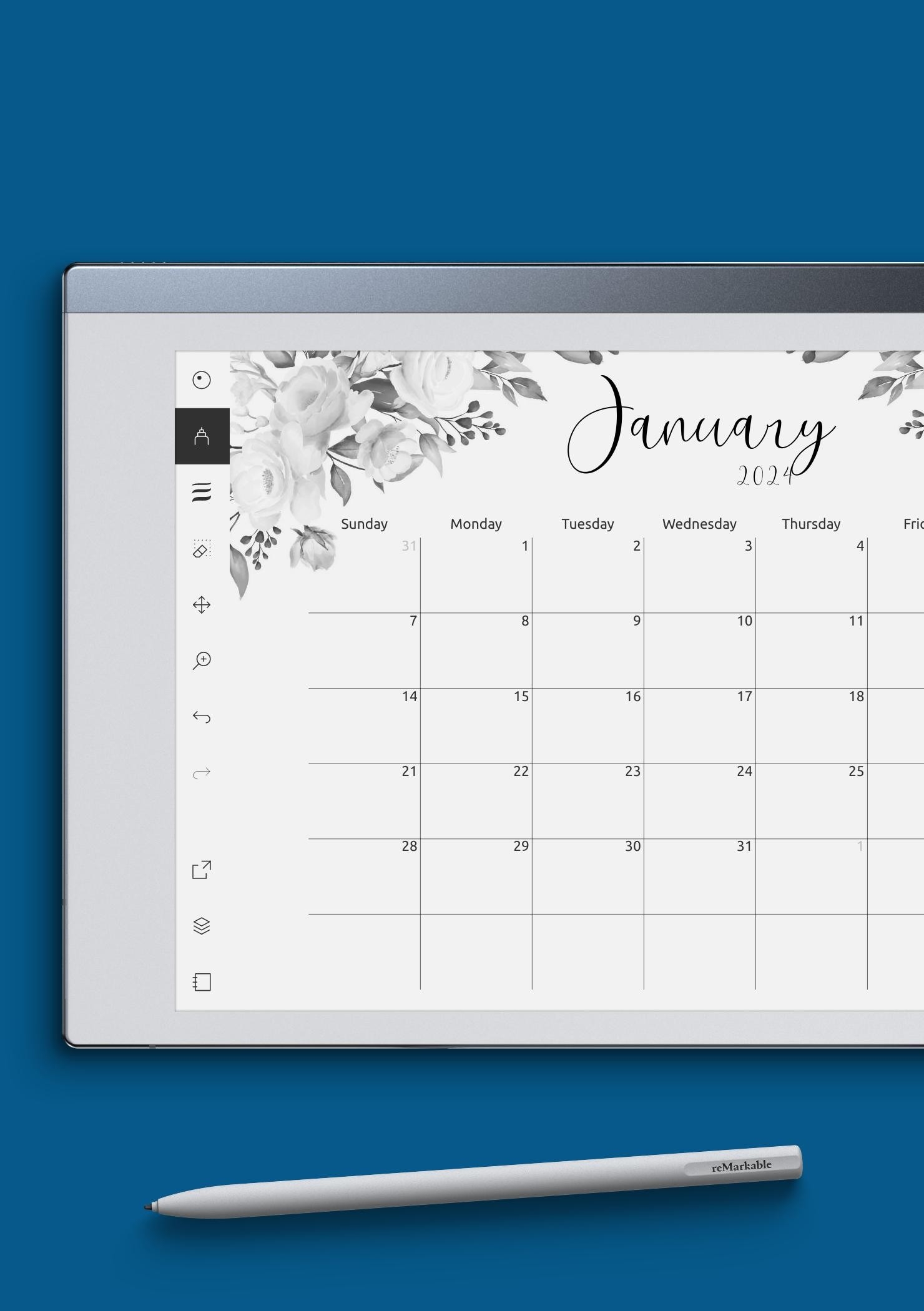 Download Monthly Calendar PDF Template For Easy Planning