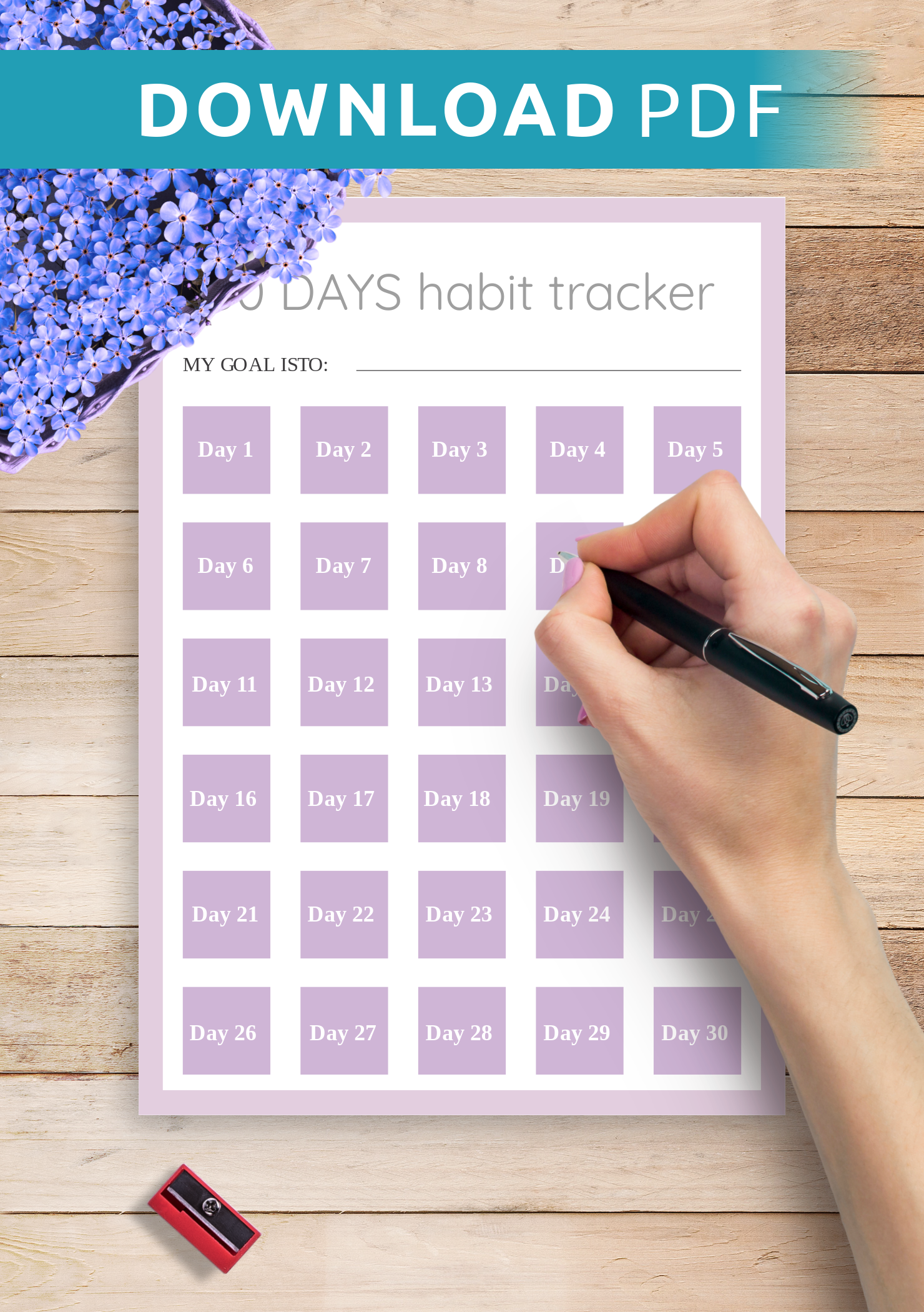 Download Printable 30 Days Habit Tracker Template PDF