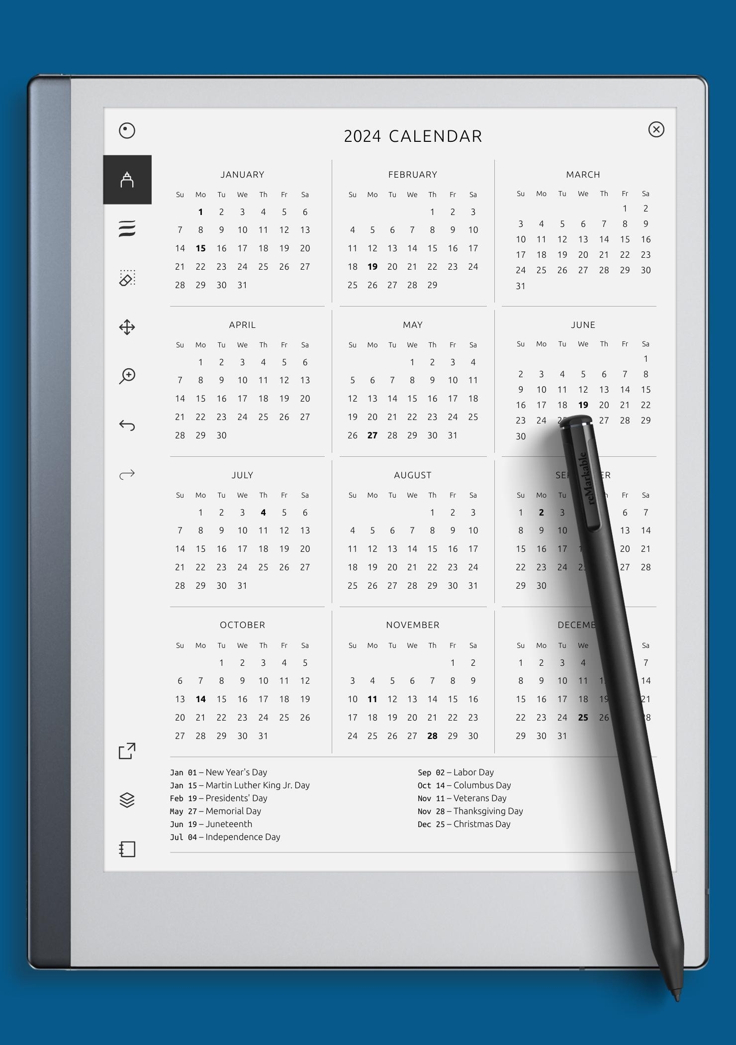 Free Printable Annual Calendar Templates
