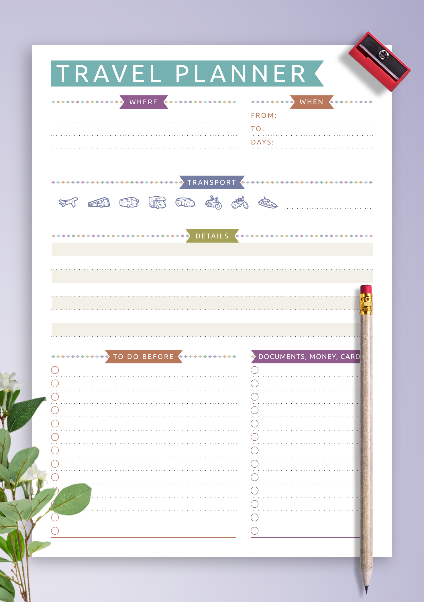 Printable Vacation Weekly Calendar