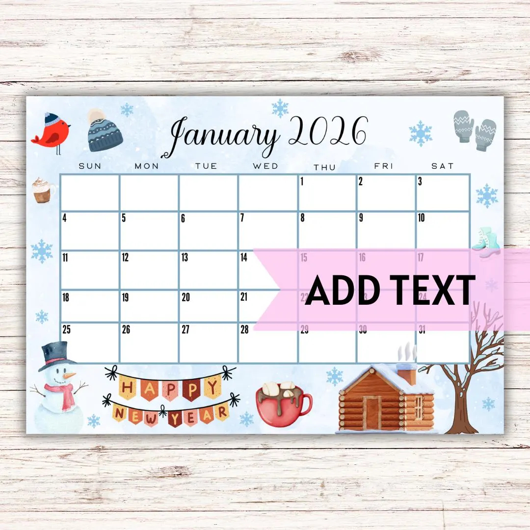 January 2026 Calendar With Holidays Printable