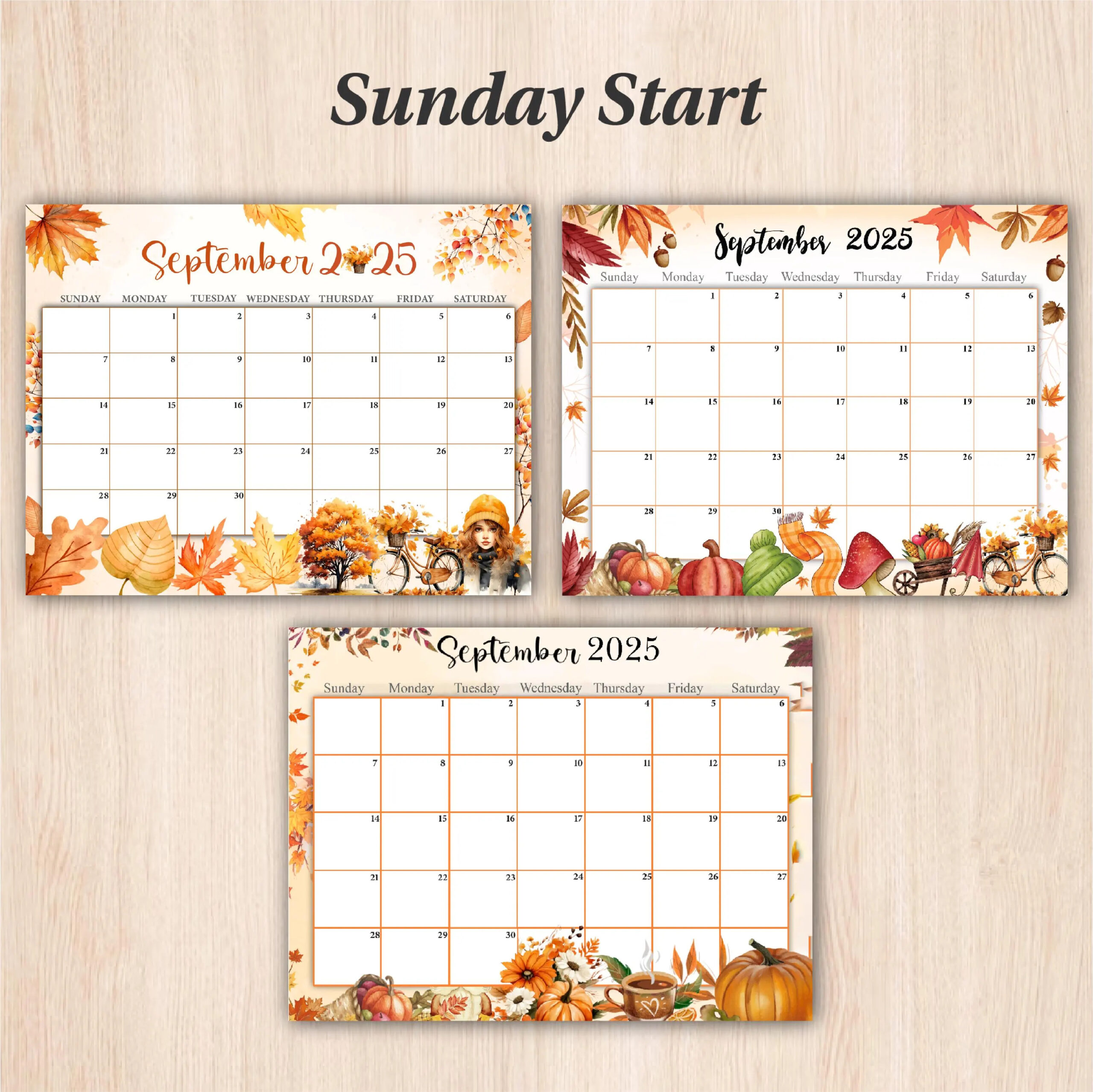 Editable September 2025 Calendar Printable Wall Calendar 2025 Fillable Monthly Planner Sunday Monday Start Kids Calendar 2025 Etsy