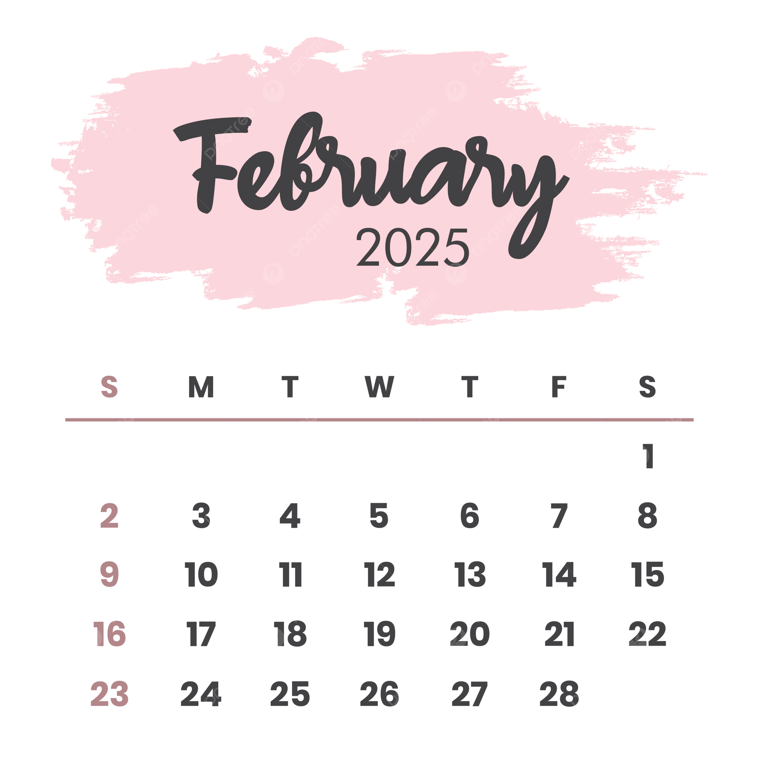 February 2025 Calendar Layout Printable Overlay Organize Task Or Event Vector February 2025 February 2025 Calendar 2025 Calendar PNG And Vector With Transparent Background For Free Download