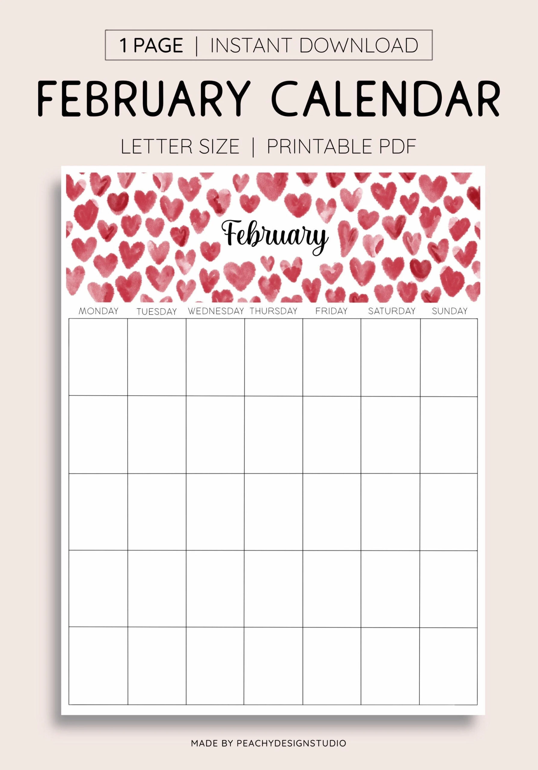February Calendar INSTANT DOWNLOAD Undated Monthly Calendar Printout 2023 Calendar Etsy February Calendar INSTANT DOWNLOAD Undated Monthly Calendar Printout 2023 Calendar Etsy