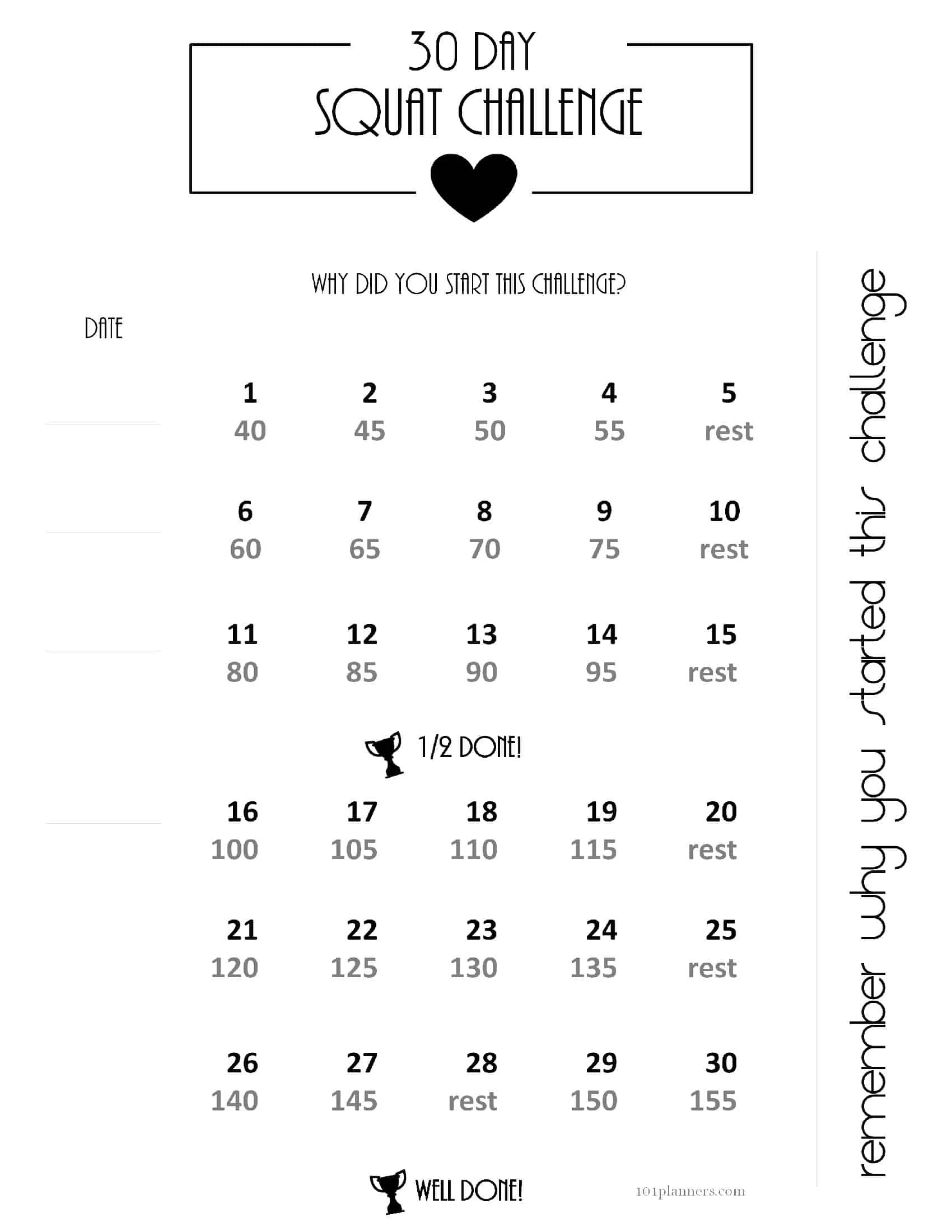Printable 30 Day Calendar