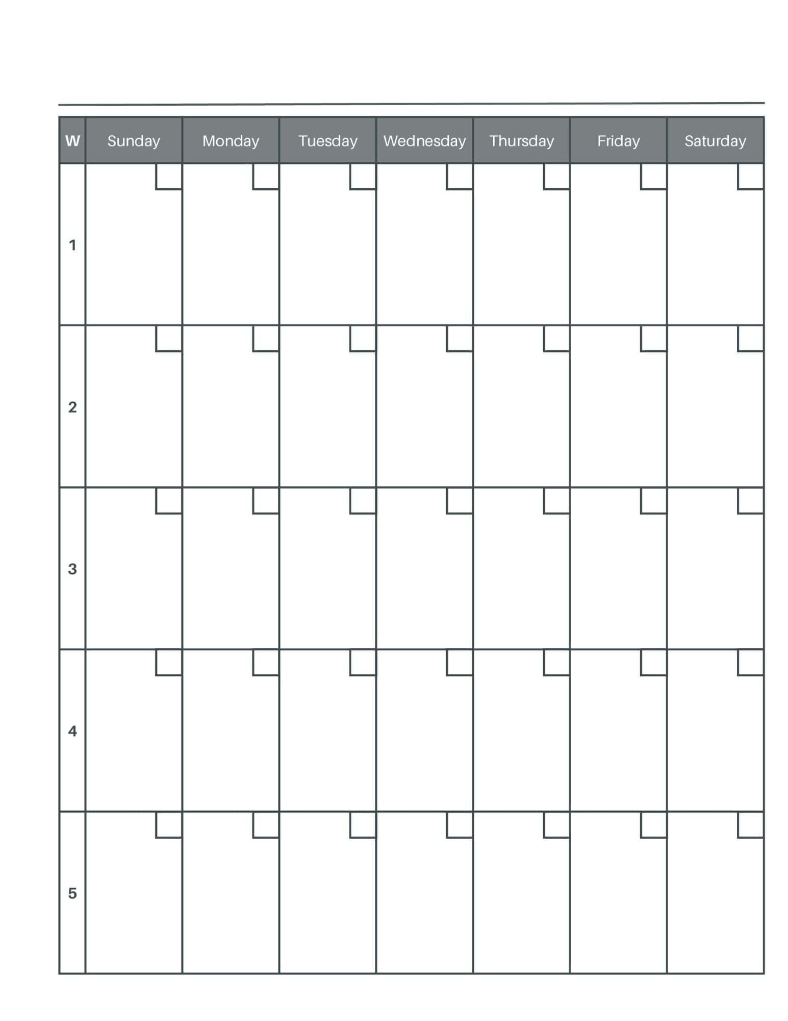 Free 5 Week Calendar Printable PDF Free 5 Week Calendar Printable PDF