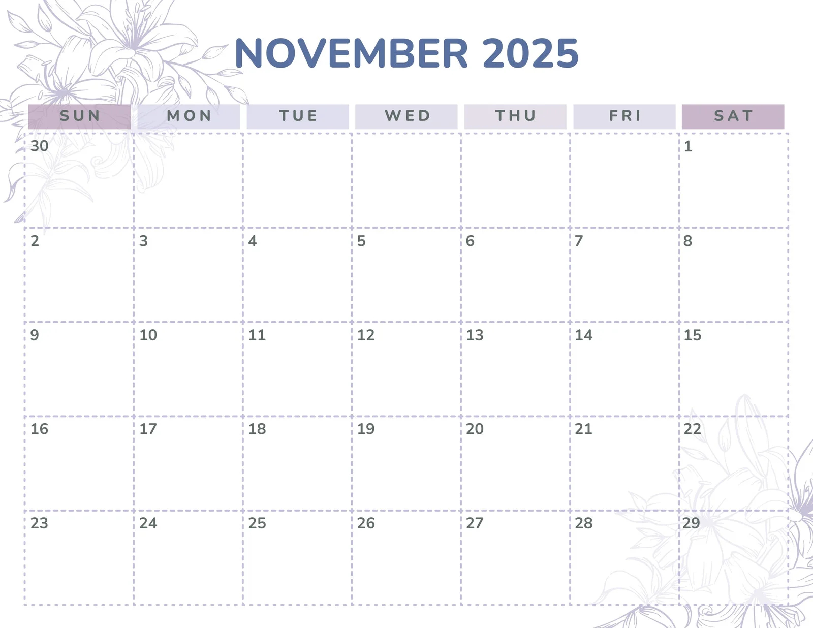 Free And Customizable November Templates Free And Customizable November Templates