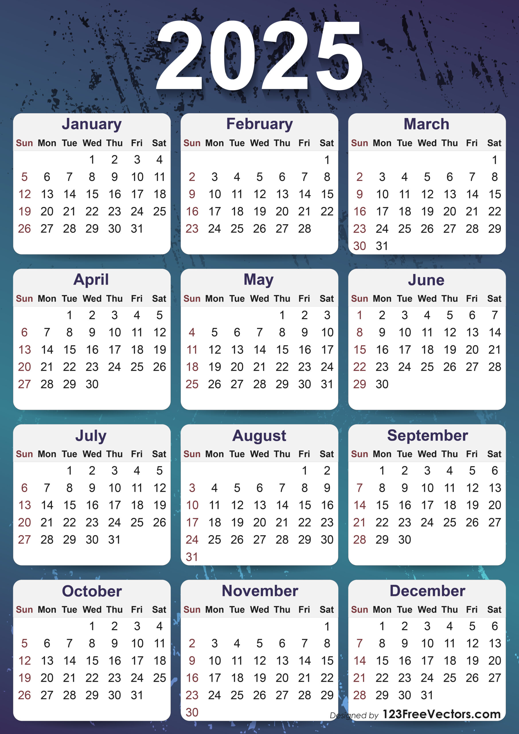 Free Download 2025 Yearly Calendar Template Free Download 2025 Yearly Calendar Template