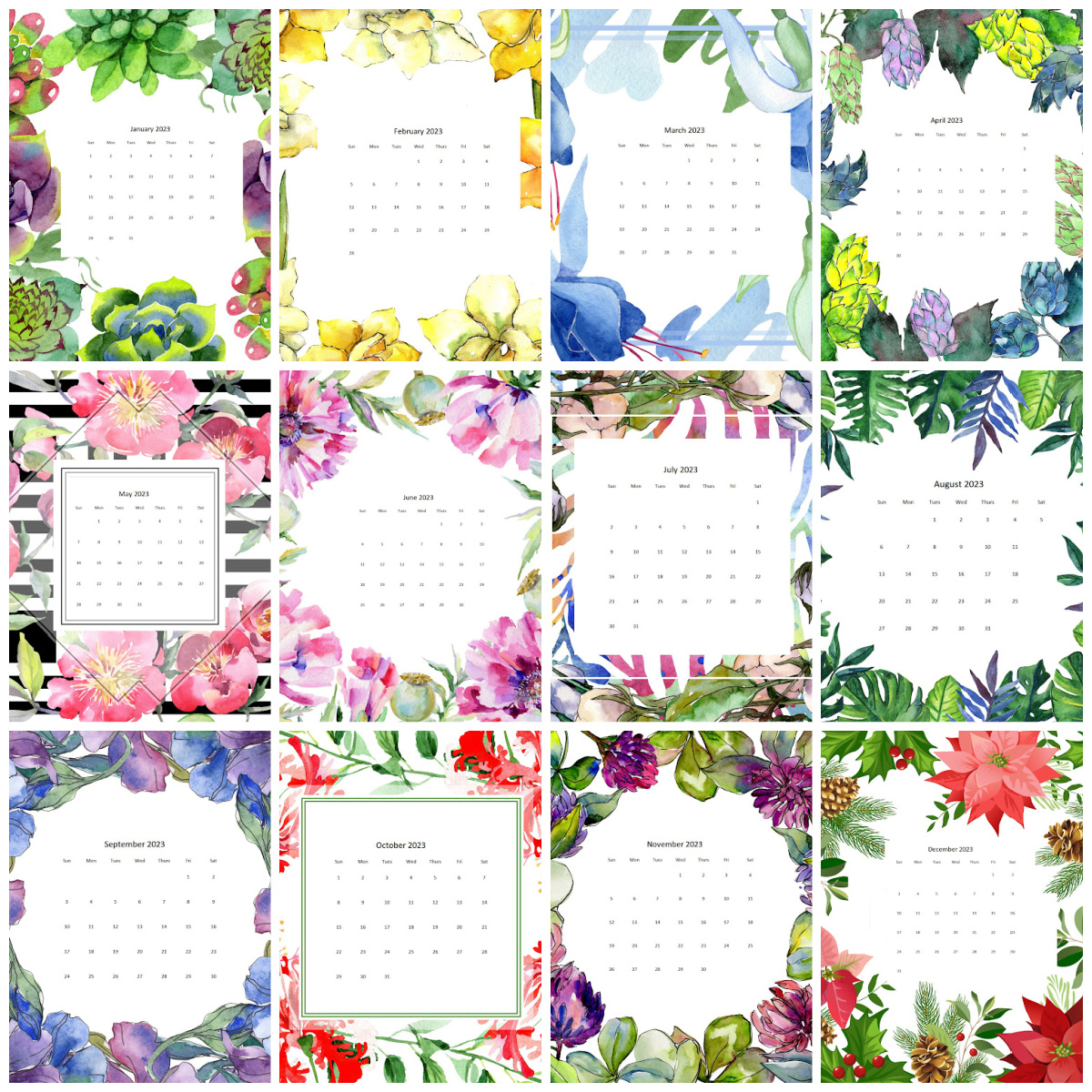 Free Floral Calendars By Month For 2023 Hearth And Vine