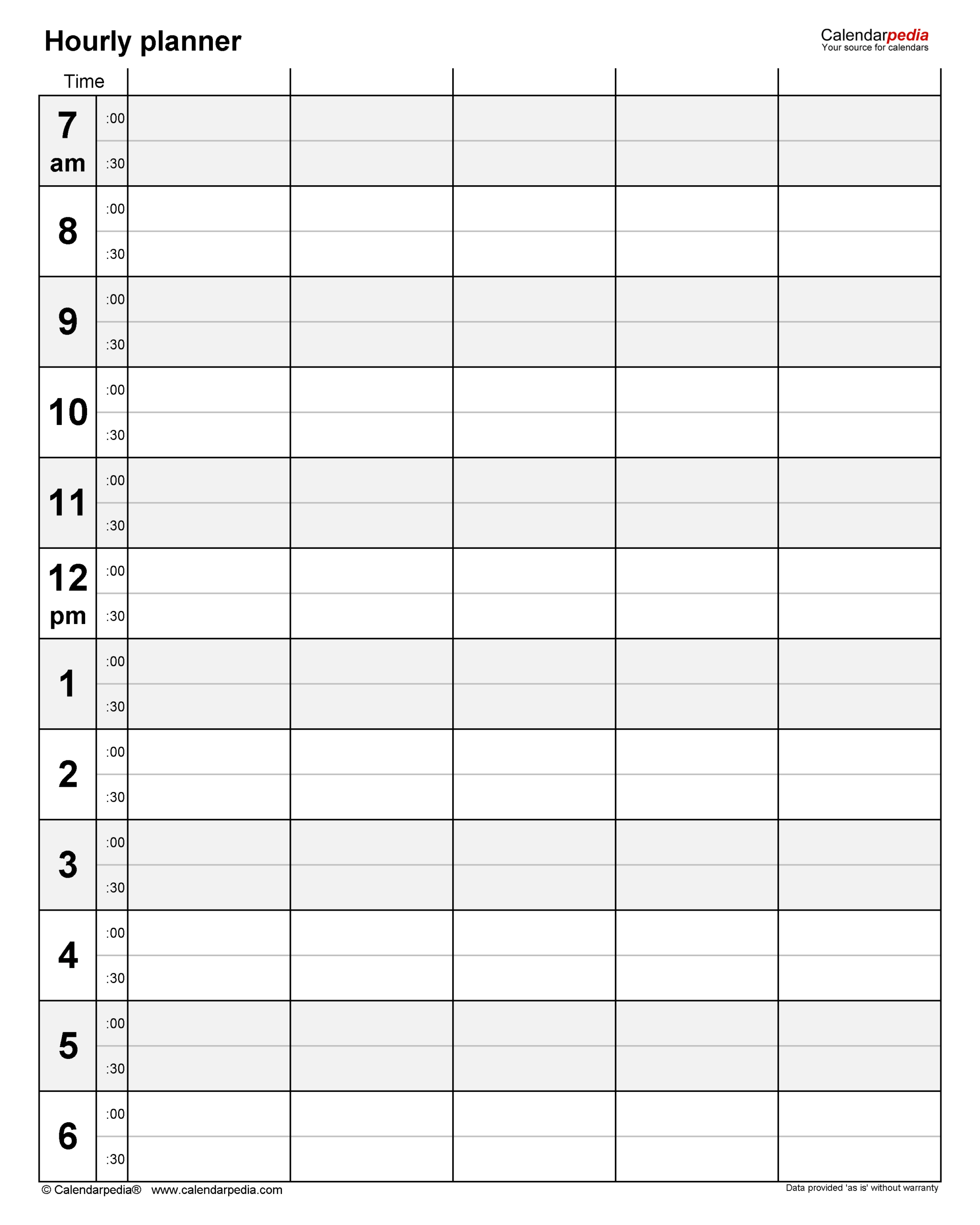 Free Hourly Planners In PDF Format 20 Templates Free Hourly Planners In PDF Format 20 Templates
