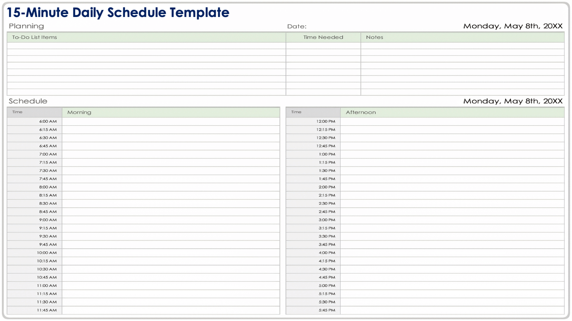 Printable Hourly Calendar