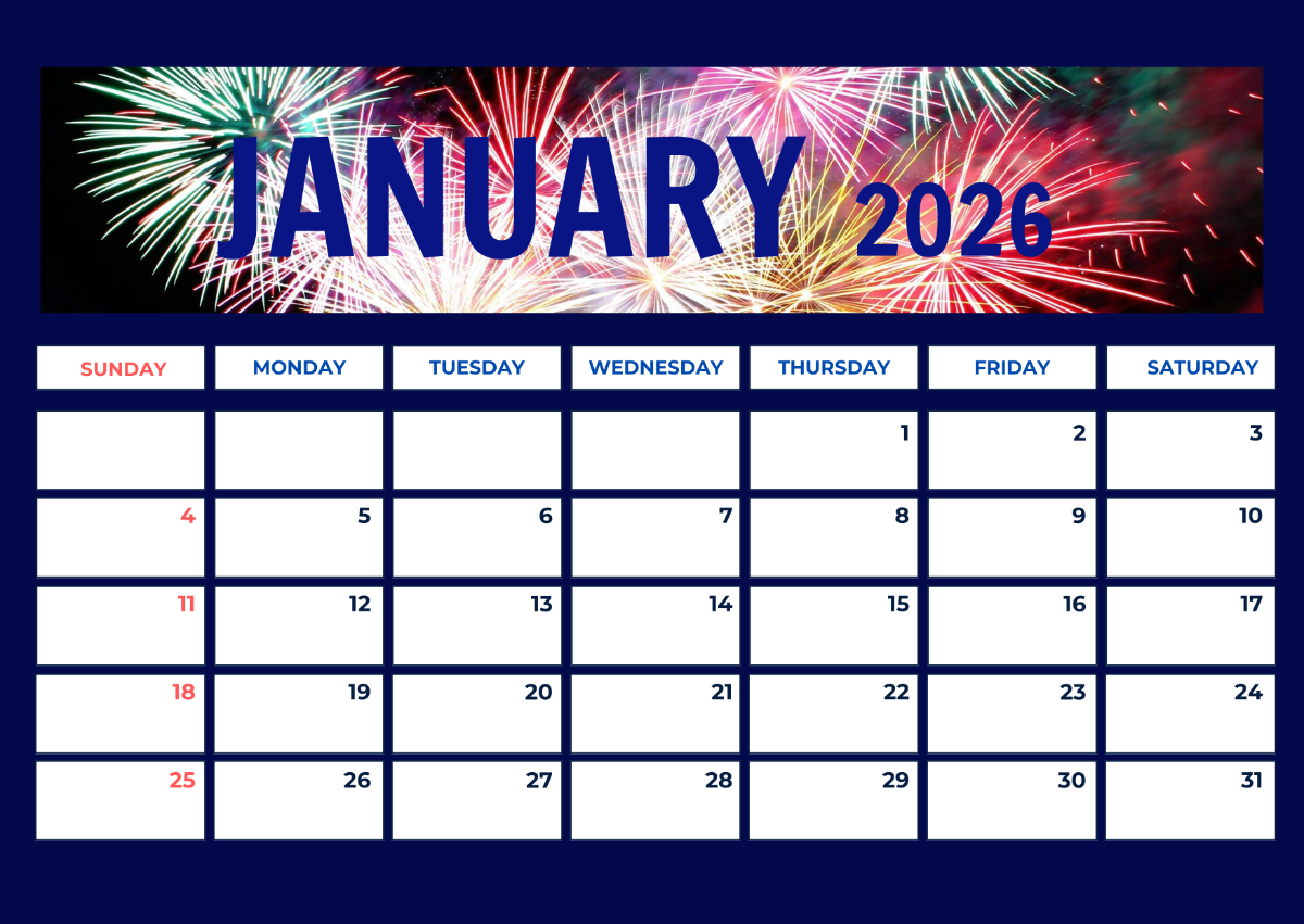 January 2026 Printable Calendar With Holidays