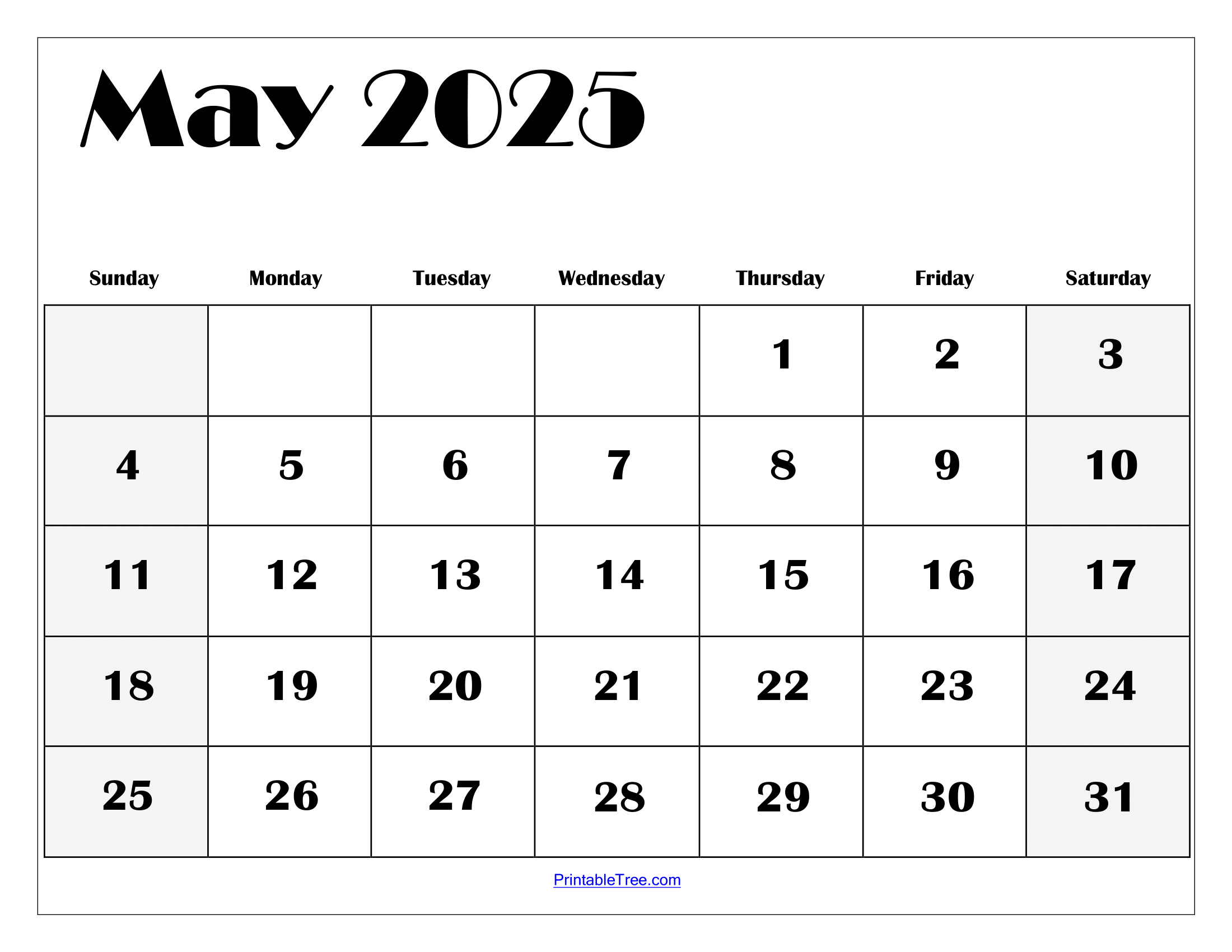Printable 2025 Calendar Beautiful Word