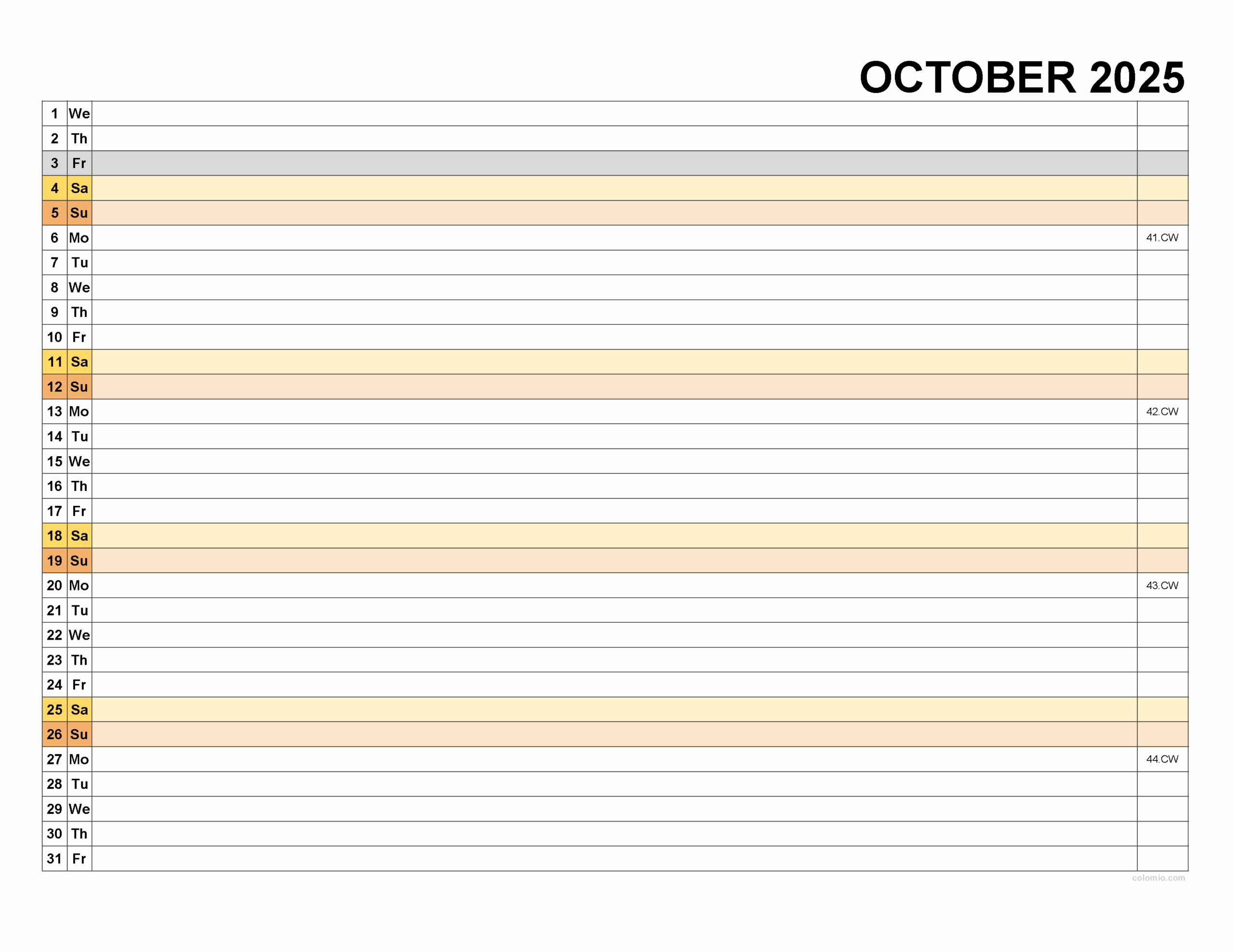 Free October 2025 Calendar Printable PDF XLS PNG Formats